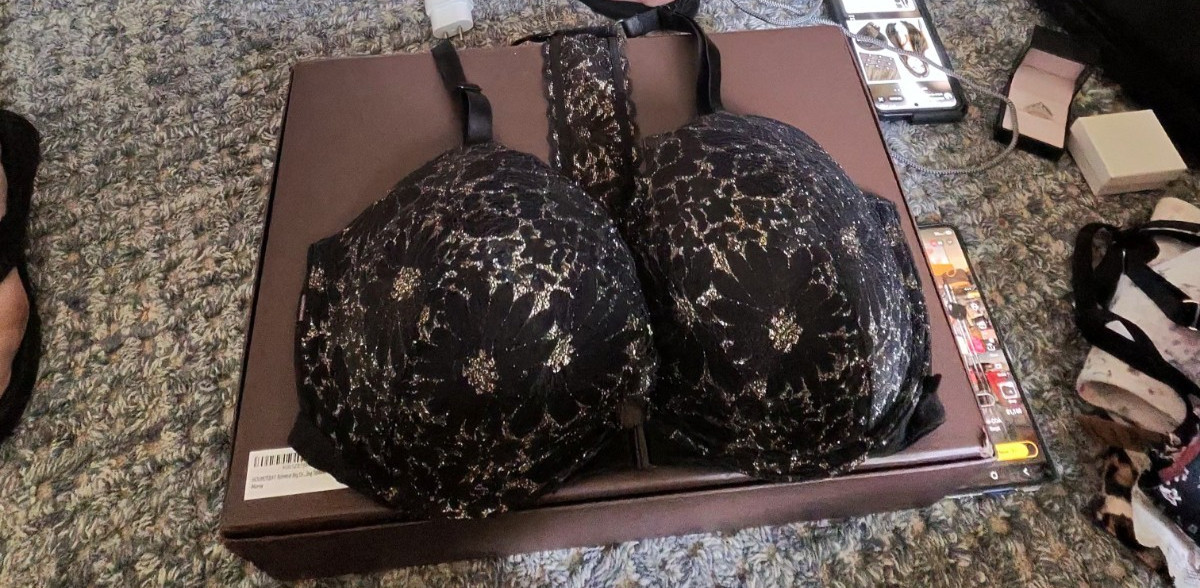 Victoria Secret Bra padded black gold 36 DD