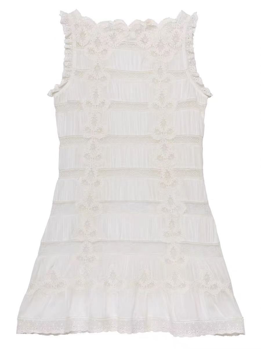 DOEN White Dress Women’s Summer Embroidered A-line Skirt