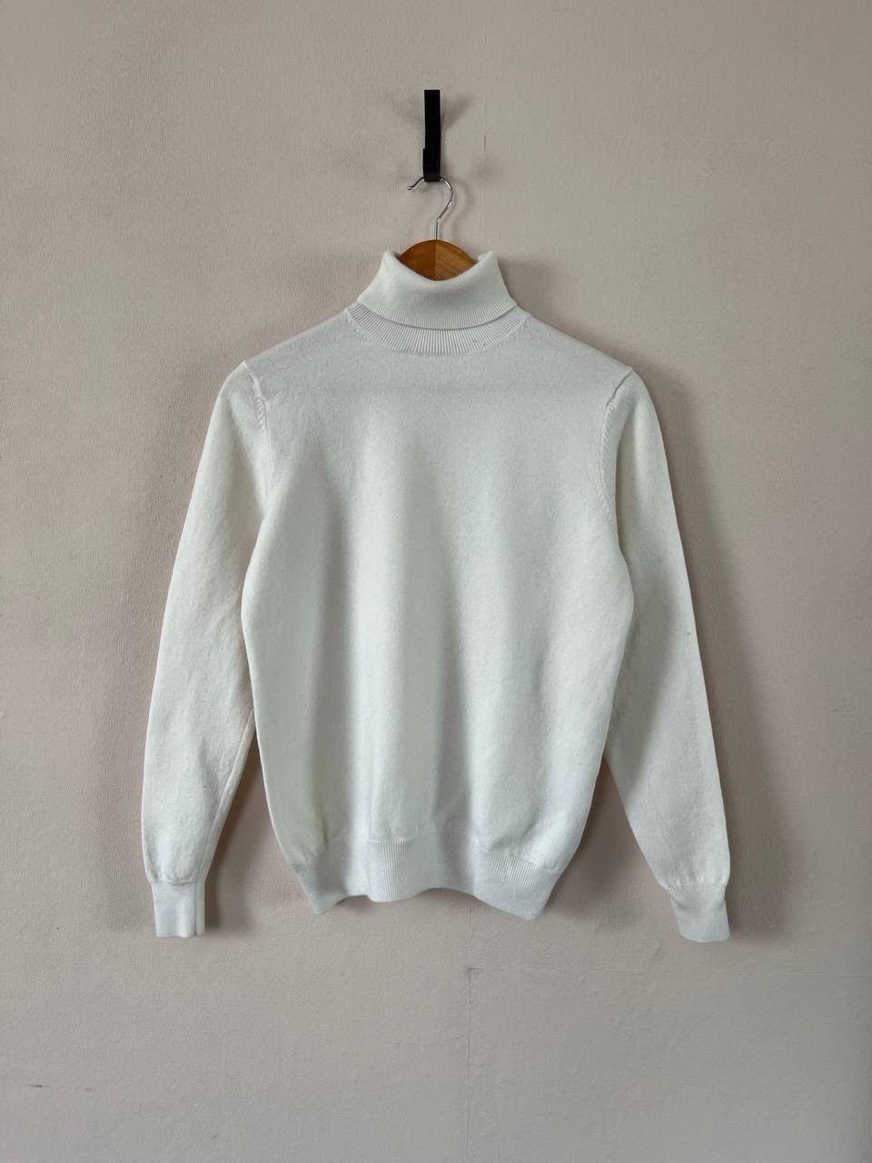 SUITSUPPLY Merino Wool Sweater Men’s M Cream Turtleneck Jumper Lightweight