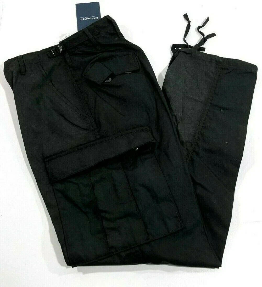 NWT MENS PROPPER F5250 UNIFORM BDU BATTLE RIP PANTS BLACK SMALL REG