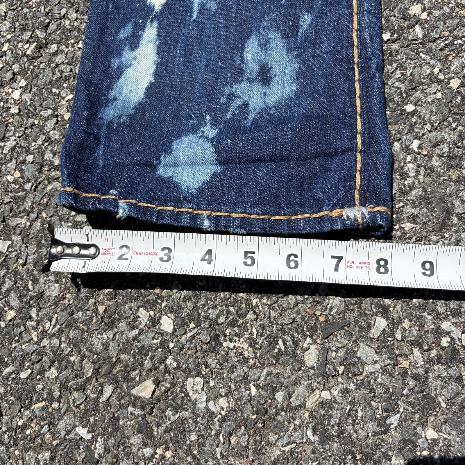True Religion Ricky Super T Distressed Paint Splatter Jeans