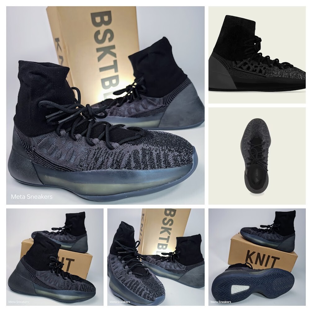 Adidas US 12 Men’s Slate Onyx Black Grey Boost Yeezy BSKTBL Knit HQ6762 New