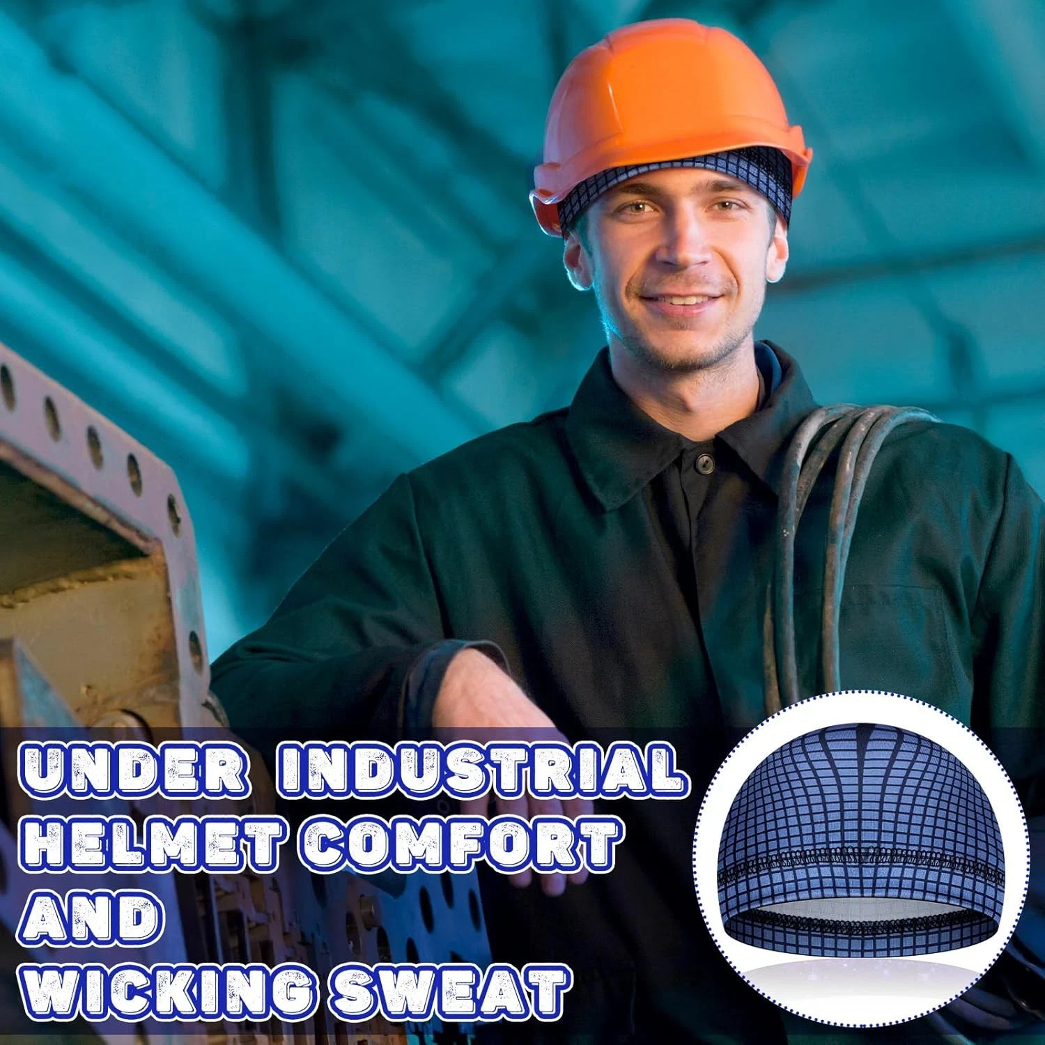 6 Pcs Cooling Skull Cap Motorcycle Helmet Liner Men Women Sweat Wicking Beanie B