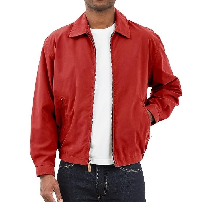 London Fog Mens Auburn Golf Jacket M Medium Chili Red Zip Front Windbreaker NEW