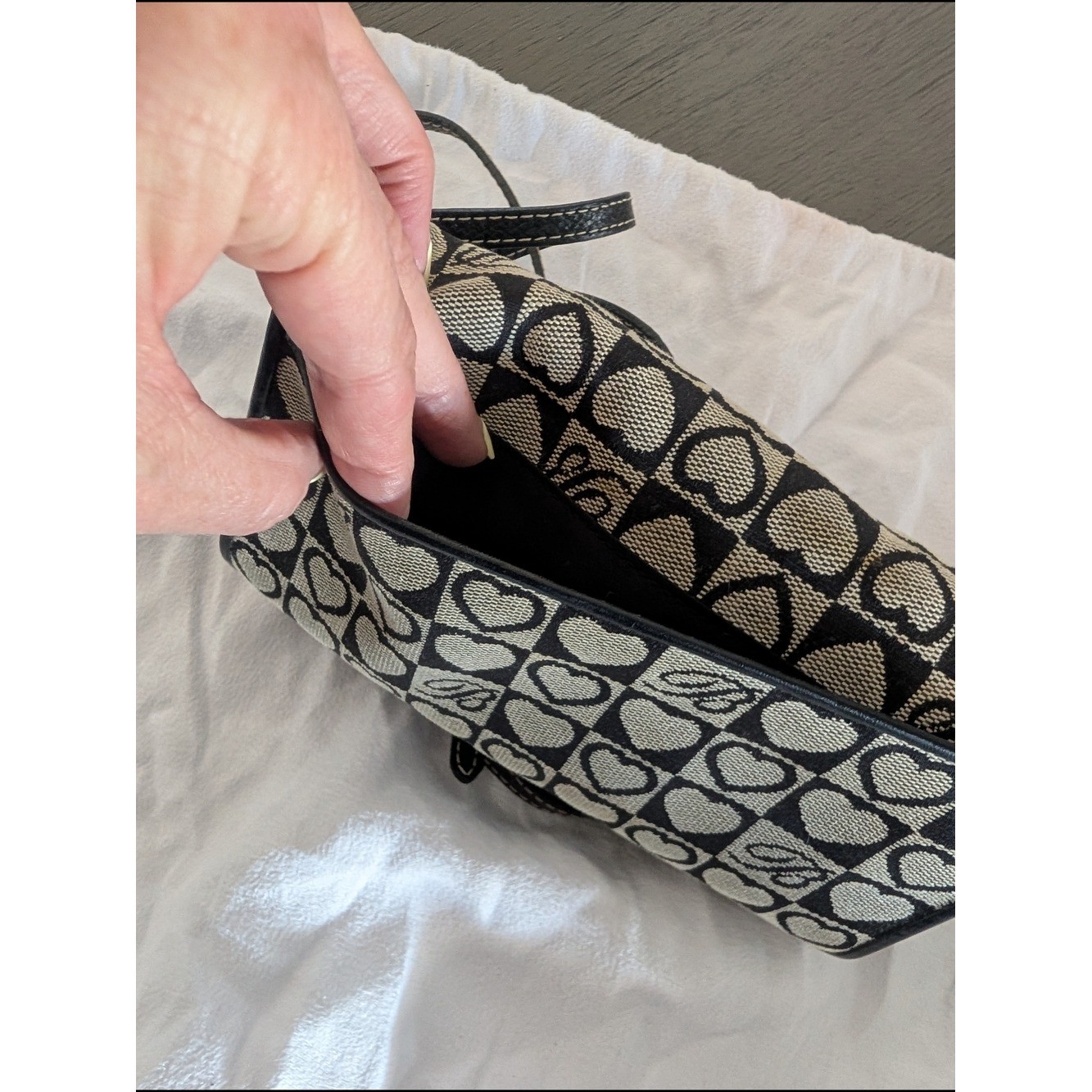 Brighton B & Hearts Crossbody Organizer Wallet Purse