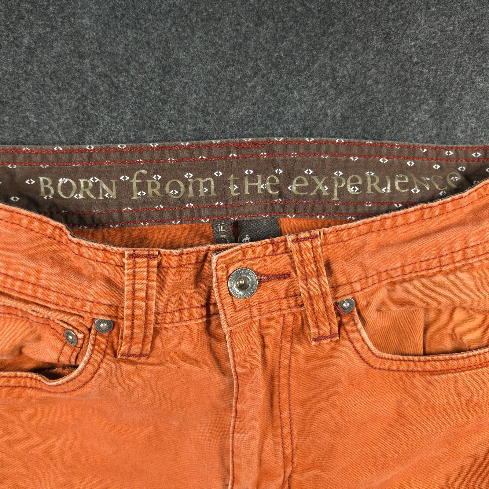 Prana Pants Size 28×32 Organic Cotton Burnt Sienna Slim Fit Medium Wash