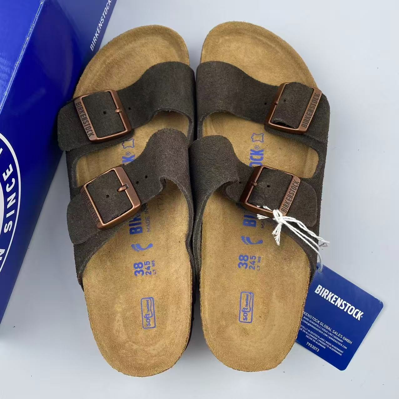New Birkenstock Arizona Soft Footbed Suede Leather Unisex Sandals Shoes EU 37-45