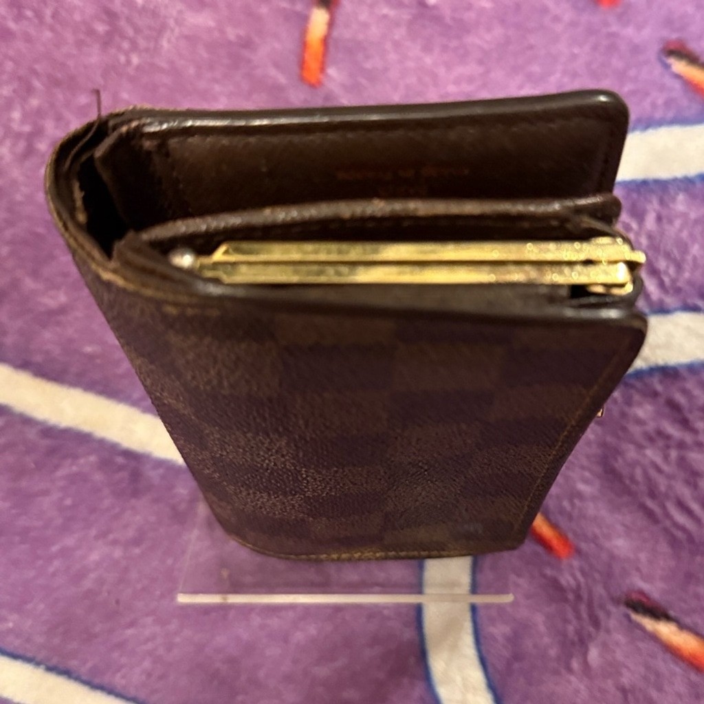 Louis Vuitton Authentic Damier Ebene French PM Brown Wallet M10044
