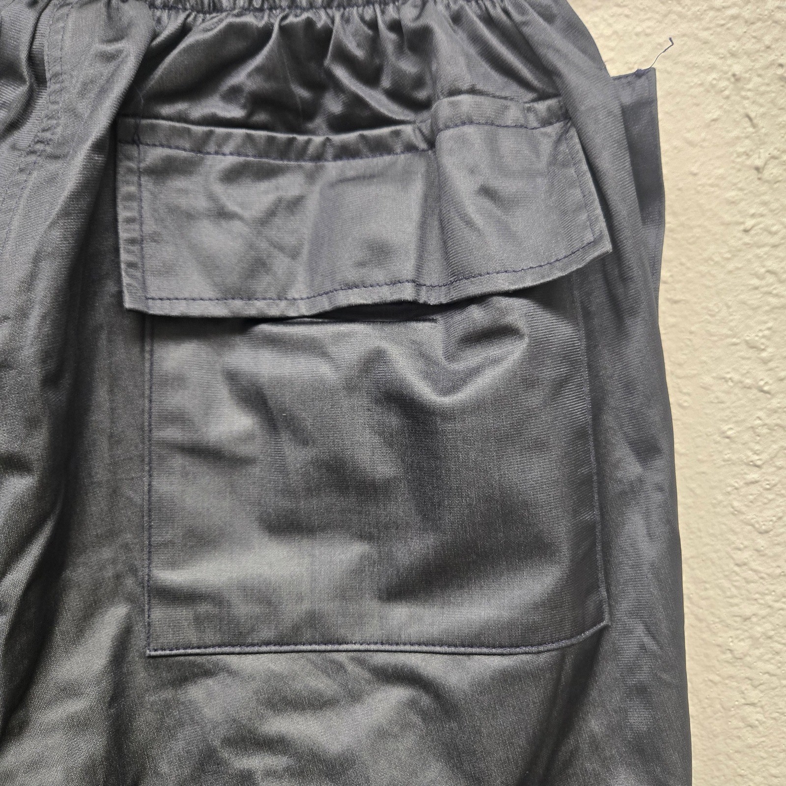 Black Windbreaker Cargo Pants Elastic Waist Ankle Zip Athletic Streetwear