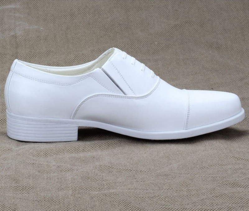 Mens White Shoes Cap Toe Wedding Groom Casual Business Oxford Dress Formal Shoes
