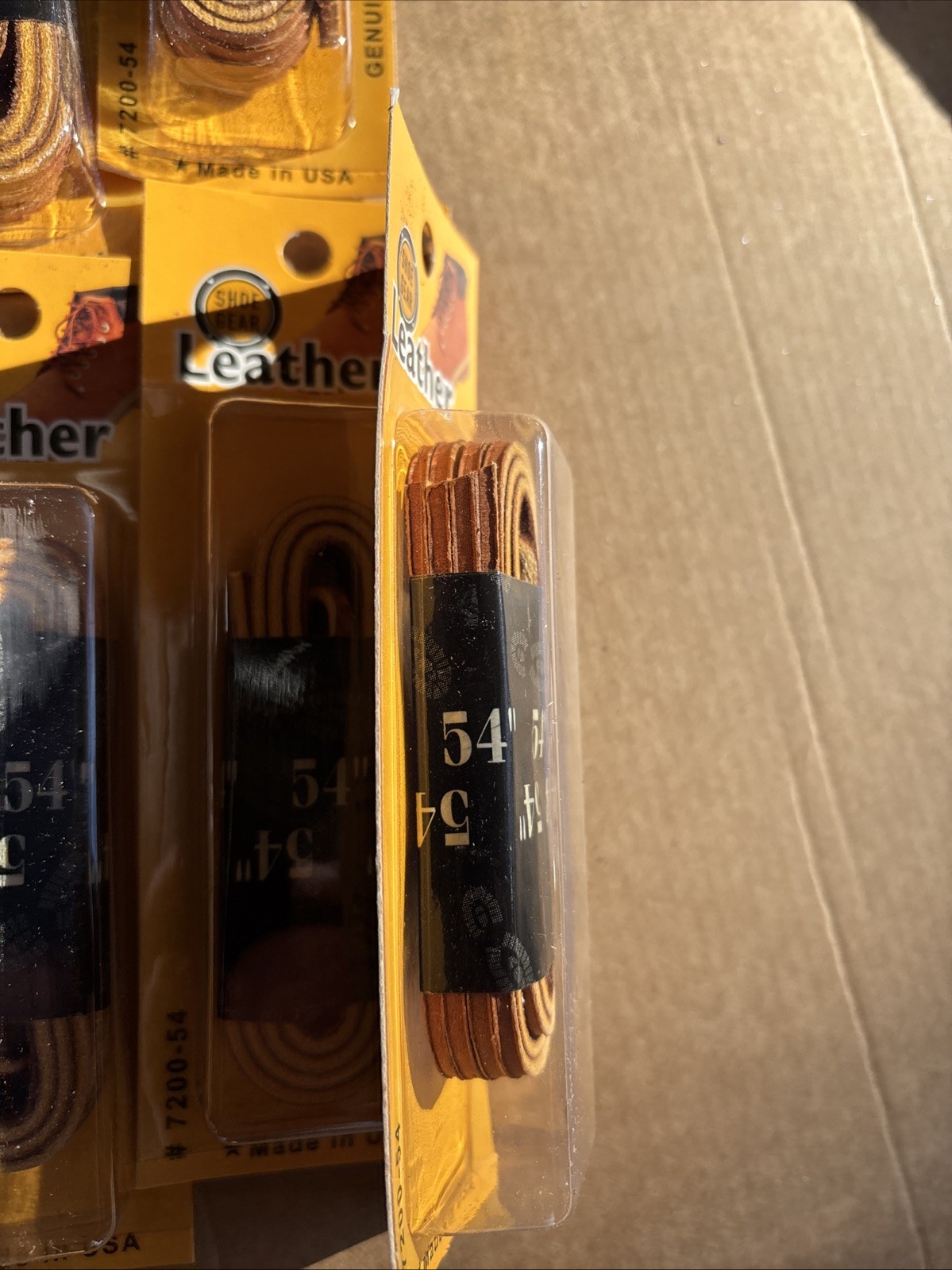 Rawhide Leather 54 Inch Shoelaces, Genuine, Leather Made In The Usa Set Of Six