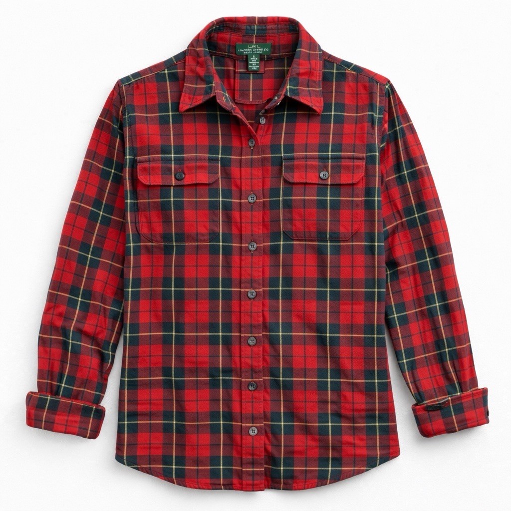 Lauren Ralph Lauren Plaid Flannel Shirt Red Black Preppy Cozy Cabin Women S