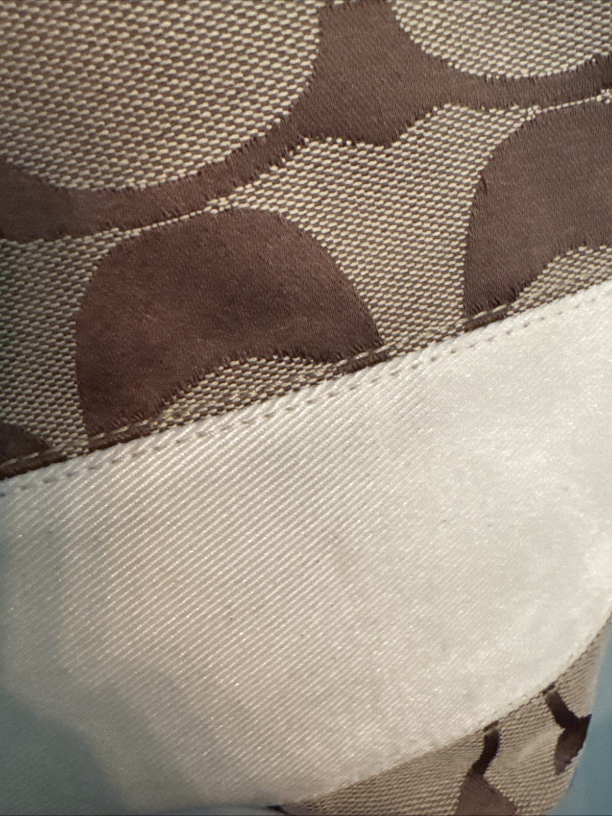 COACH PURSE Cream & Brown Monogram Canvas & Leather