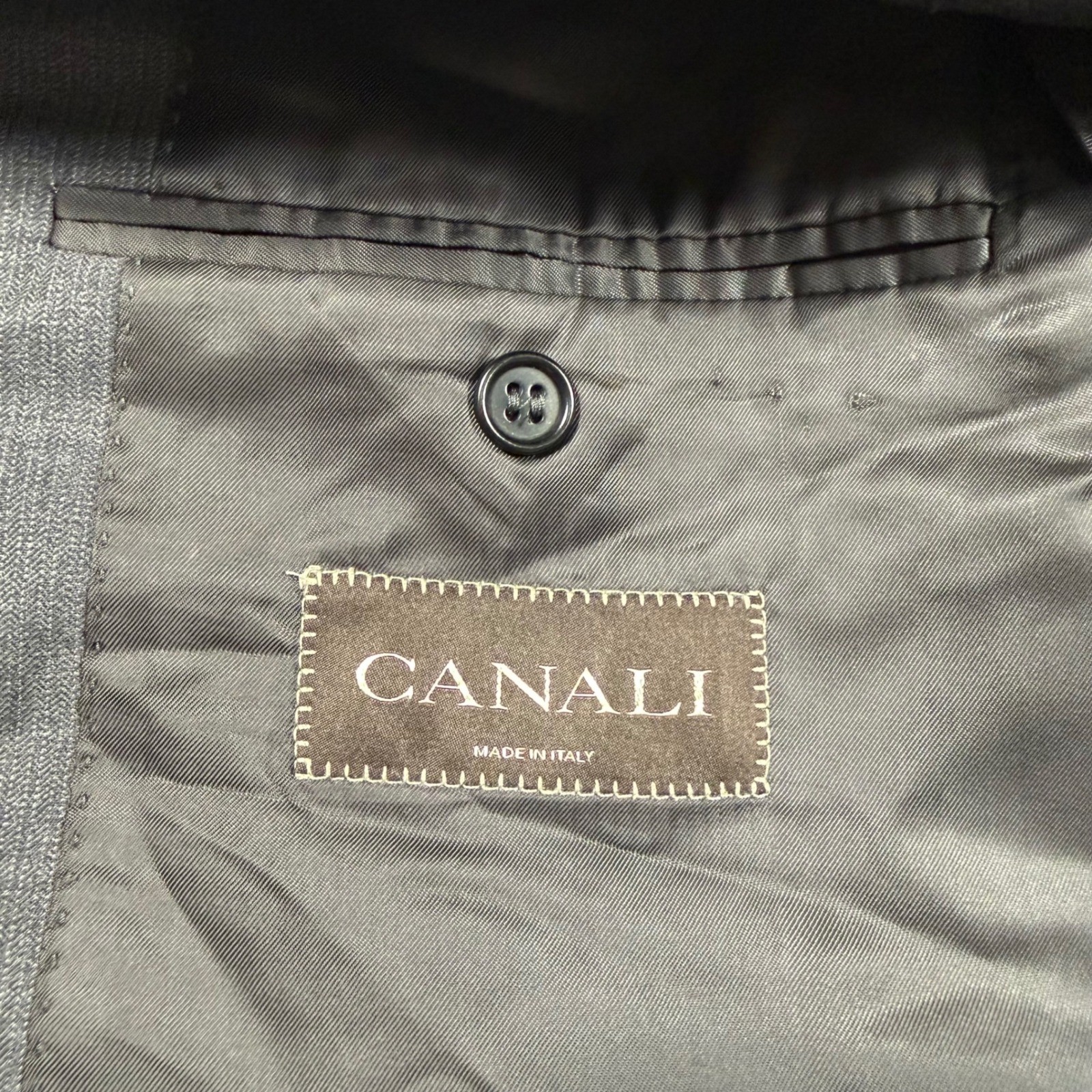 Canali Barneys New York Mens Blazer 40R Wool 2 Button Charcoal Grey Italy EUC