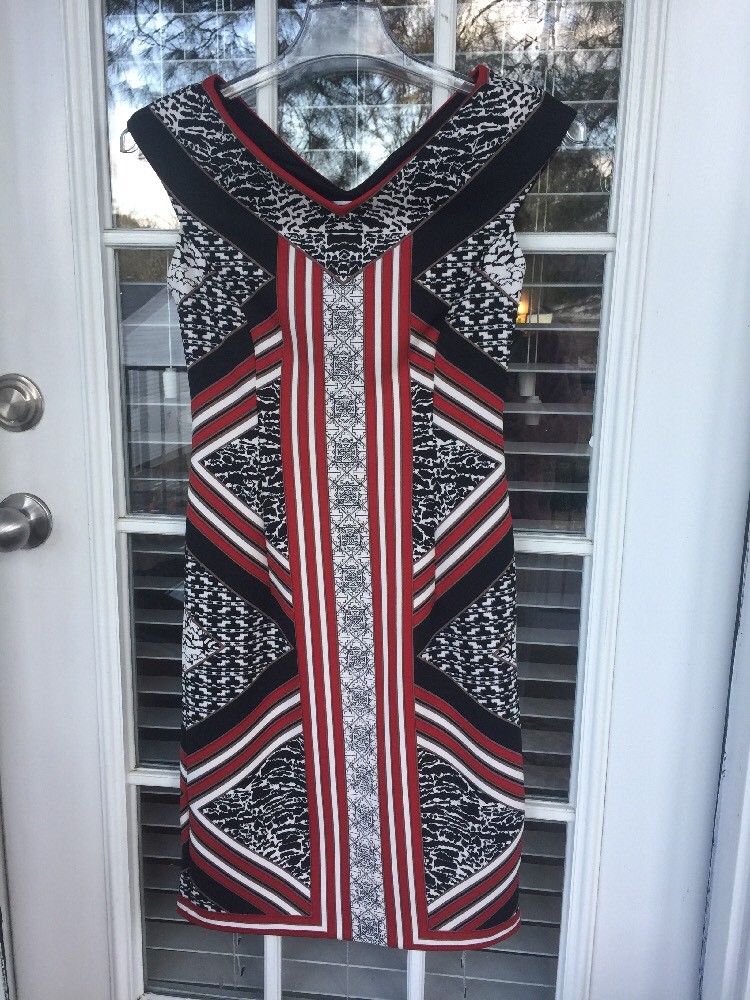 MAGGY L LONDON WOMEN’S MULTI COLOR DRESS SIZE 4 RN 58142,