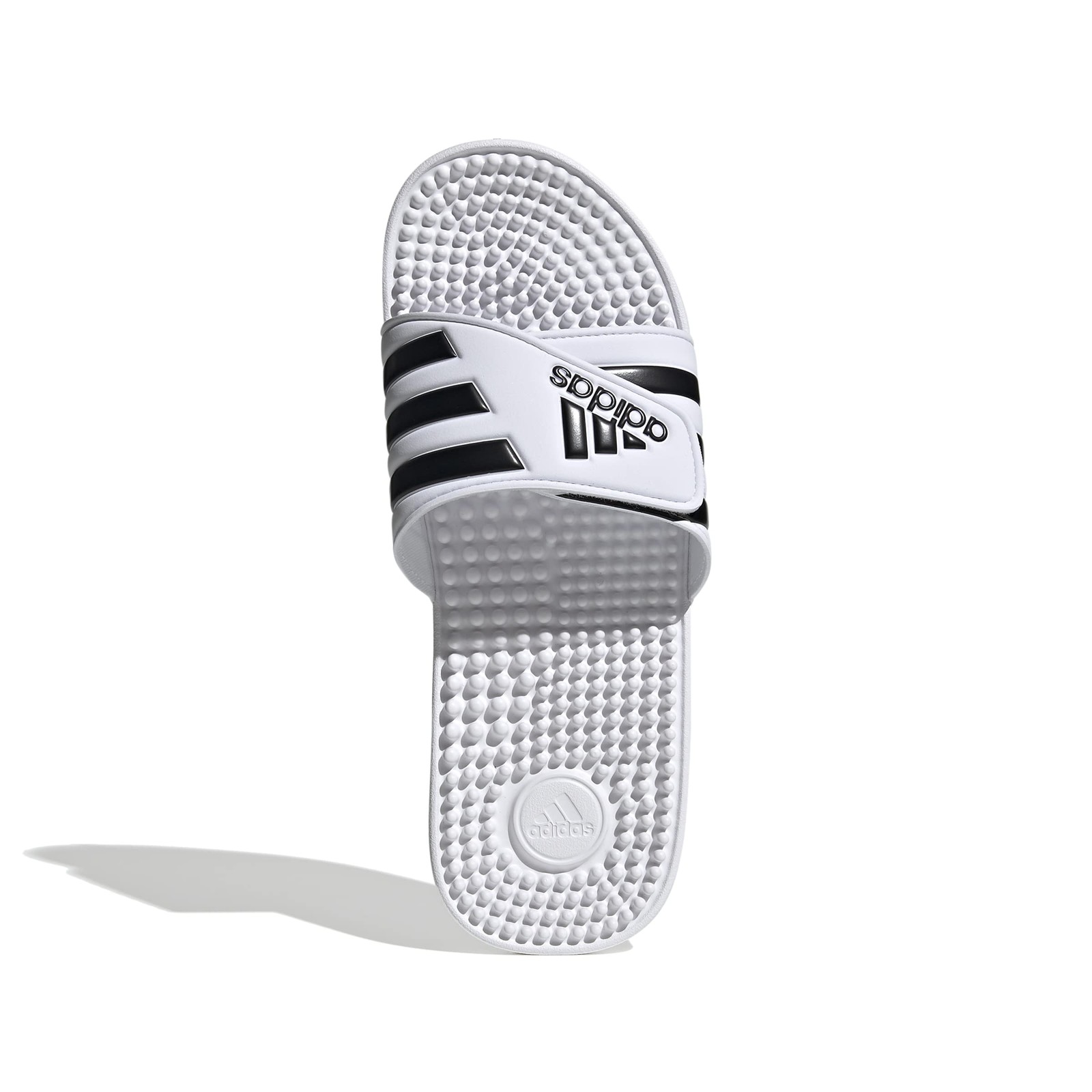 adidas Unisex Adissage Slides Sandal, White/Black/White, 15 US Slides Men