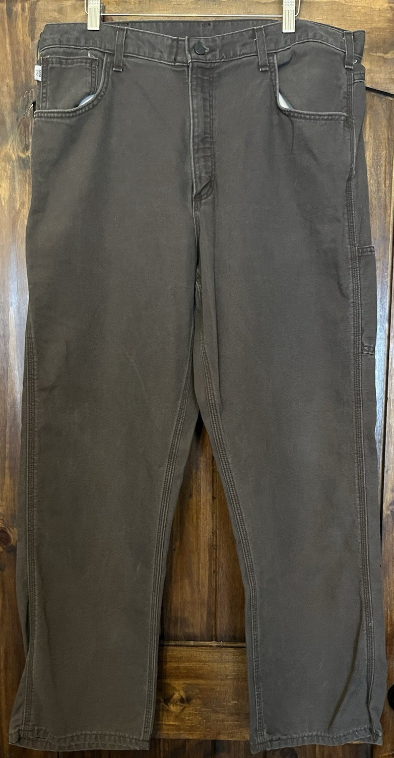 Carhartt FR Pants Men Size 38×32 Work Pants Brown FRB159-DKB Flame Resistant