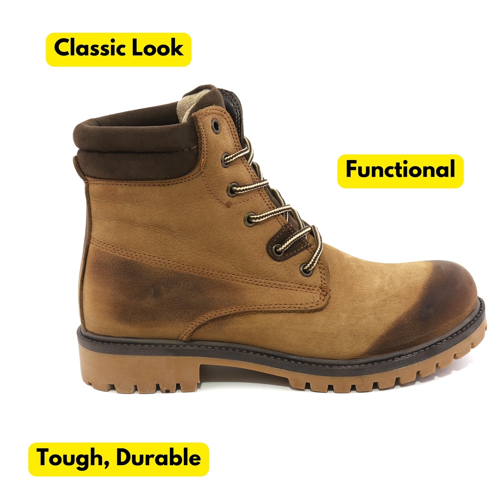 4 Pairs Round Boot Laces – Strong Durable Shoelaces for Work Boots Hiking Sho…