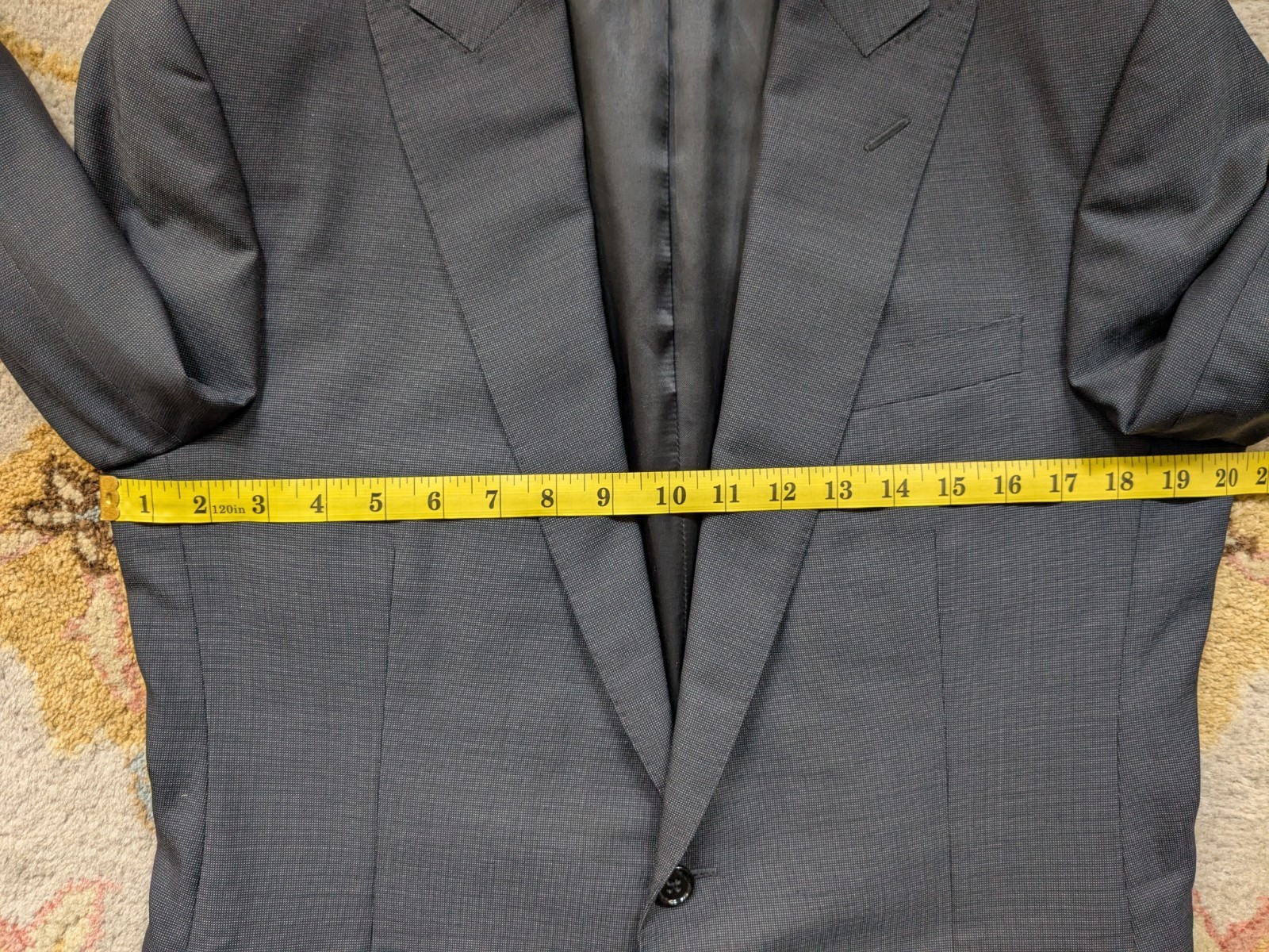 Ralph Lauren Black Label Italy Gray Nailhead Suit 40R 31×31 Full Canvas Wool