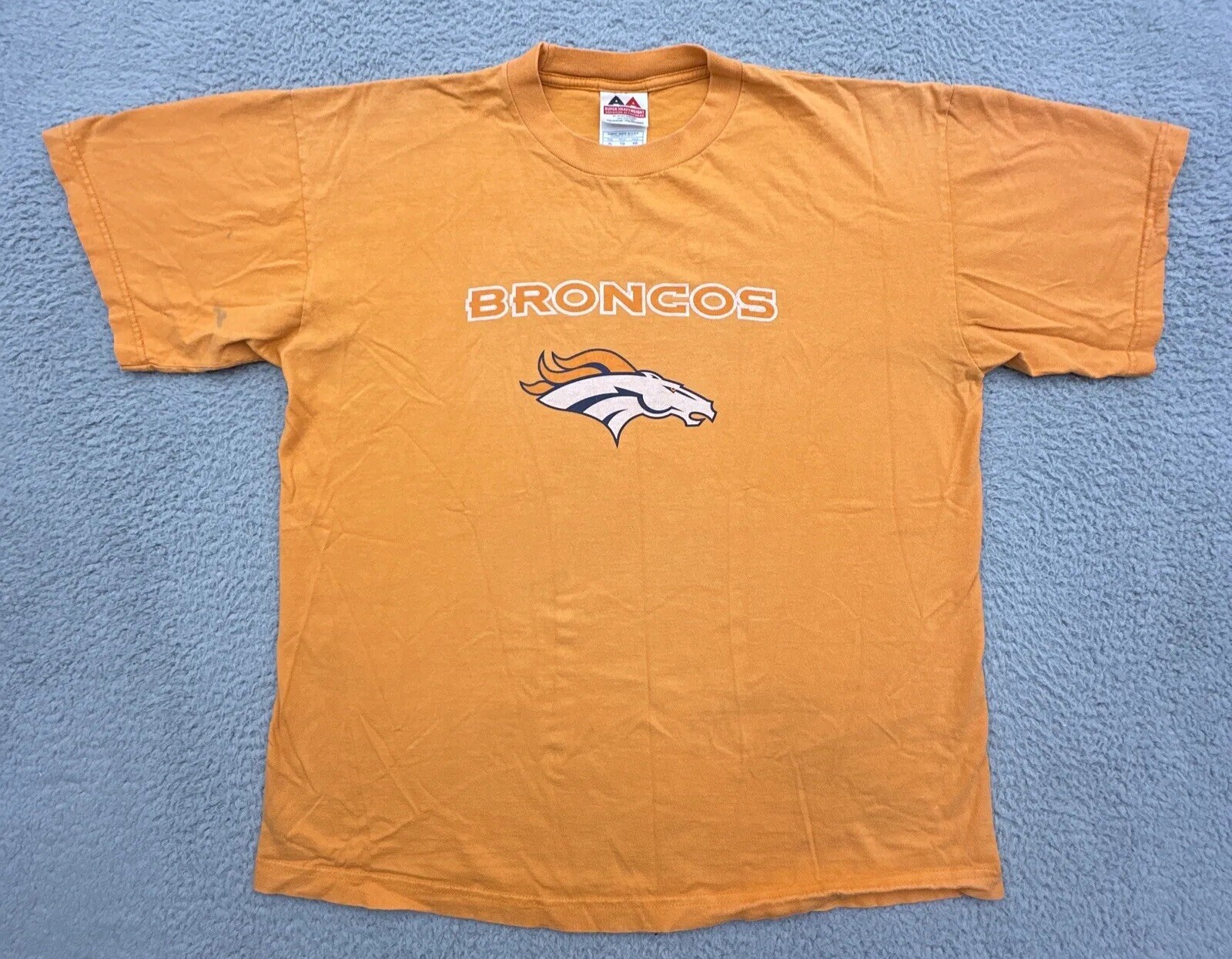 Vtg American Activewear Mens XL Orange T Shirt NFL Denver Broncos Football Tee