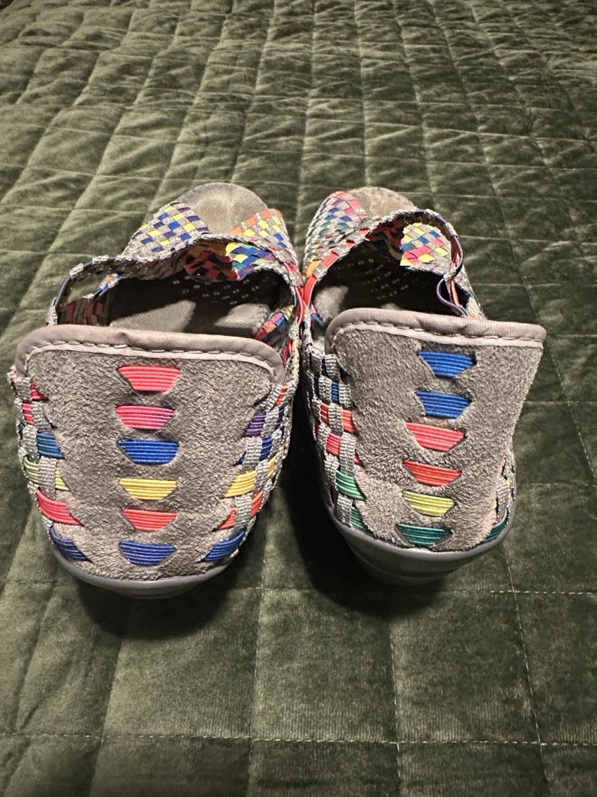 Baretraps Women’s Multicolor Gray Woven Strappy Wedge Slip On Sandals 10