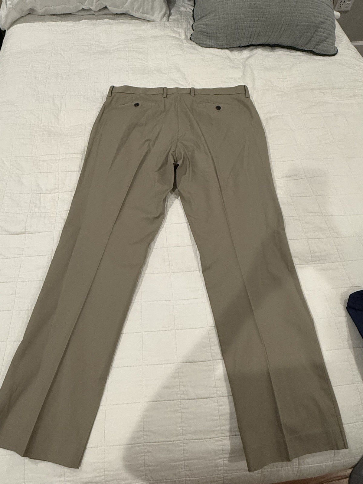 Murano Men’s Beige Twill Stretch Dress Pants Flat Front Straight Leg 38W