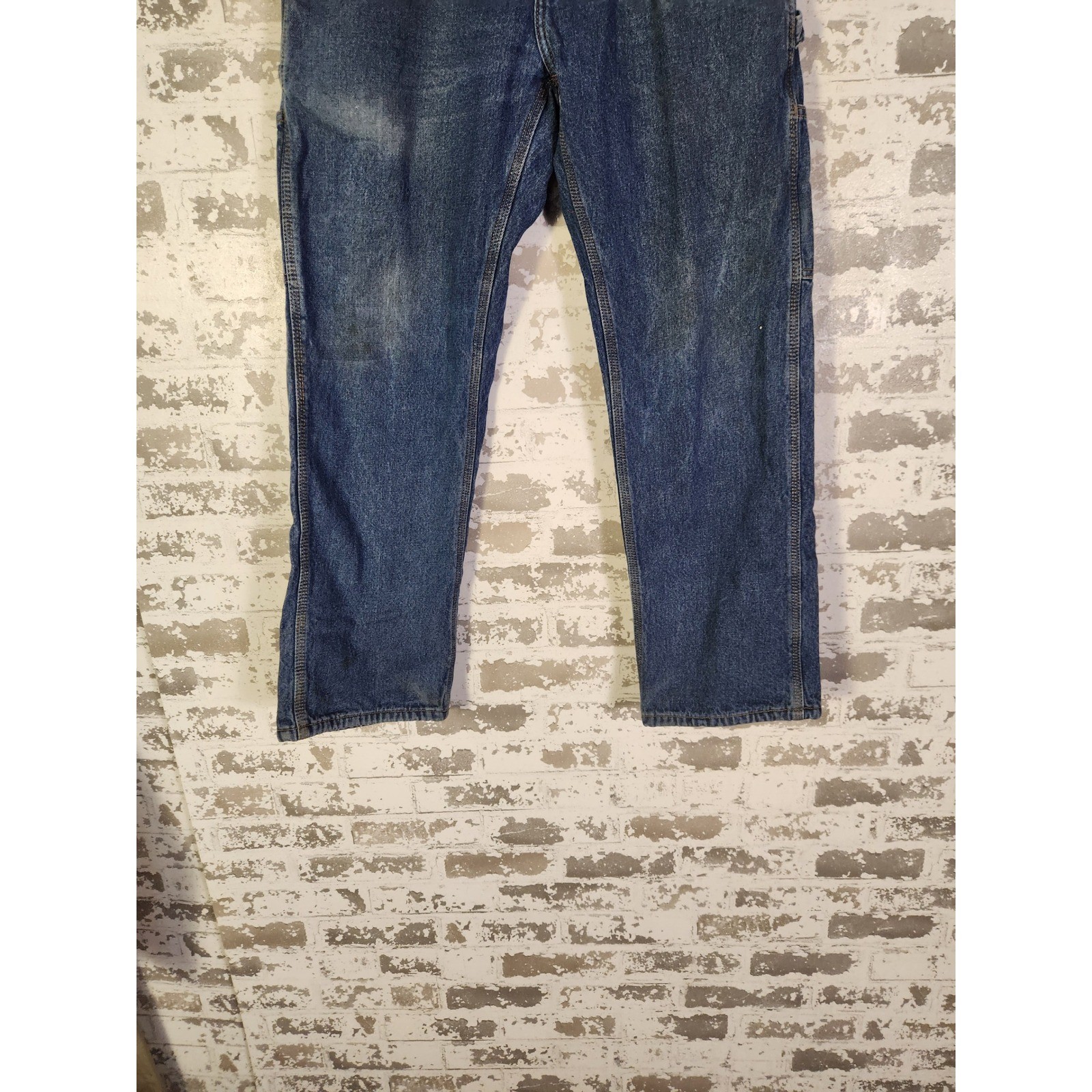 BERNE Mens Carpenter Jeans Size 30×30 Blue Denim Red Flannel Lined Workwear Pant