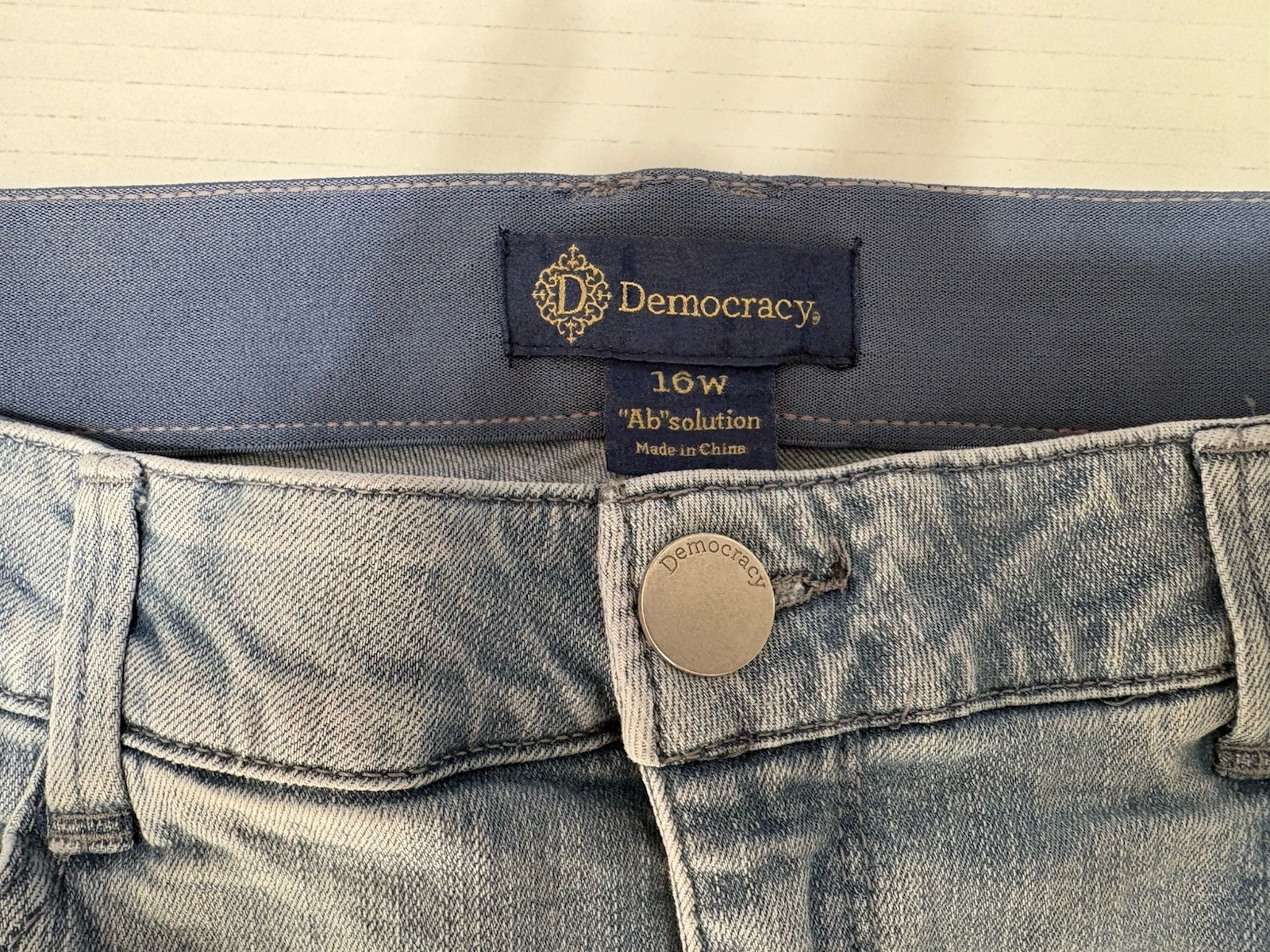 Democracy Womens Size 16W Ab Technology Light Blue Itty Bitty Bootcut Jeans