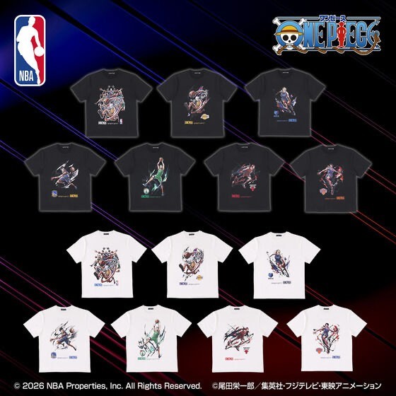ONE PIECE × NBA T-Shirts ACE×New York KNICKS BLACK、White