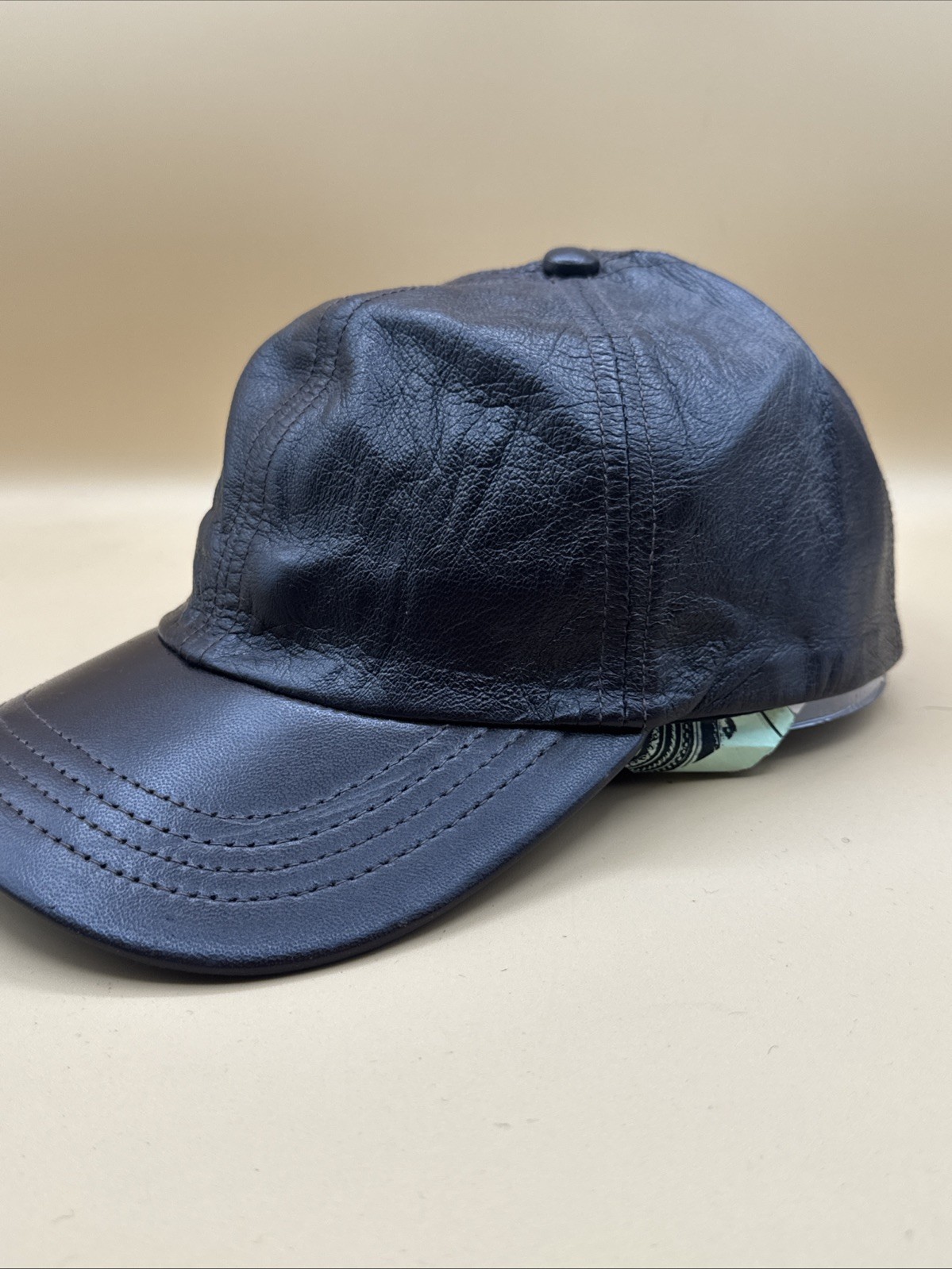 Baseball Cap Adjustable Genuine Nappa Lambskin Brown One Size Fits All