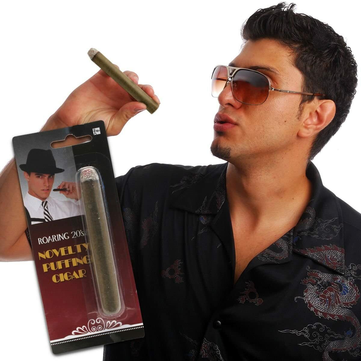 Fake Brown Puff Cigar for Adults, 1 Piece – Real Realistic Looking Stage Prop