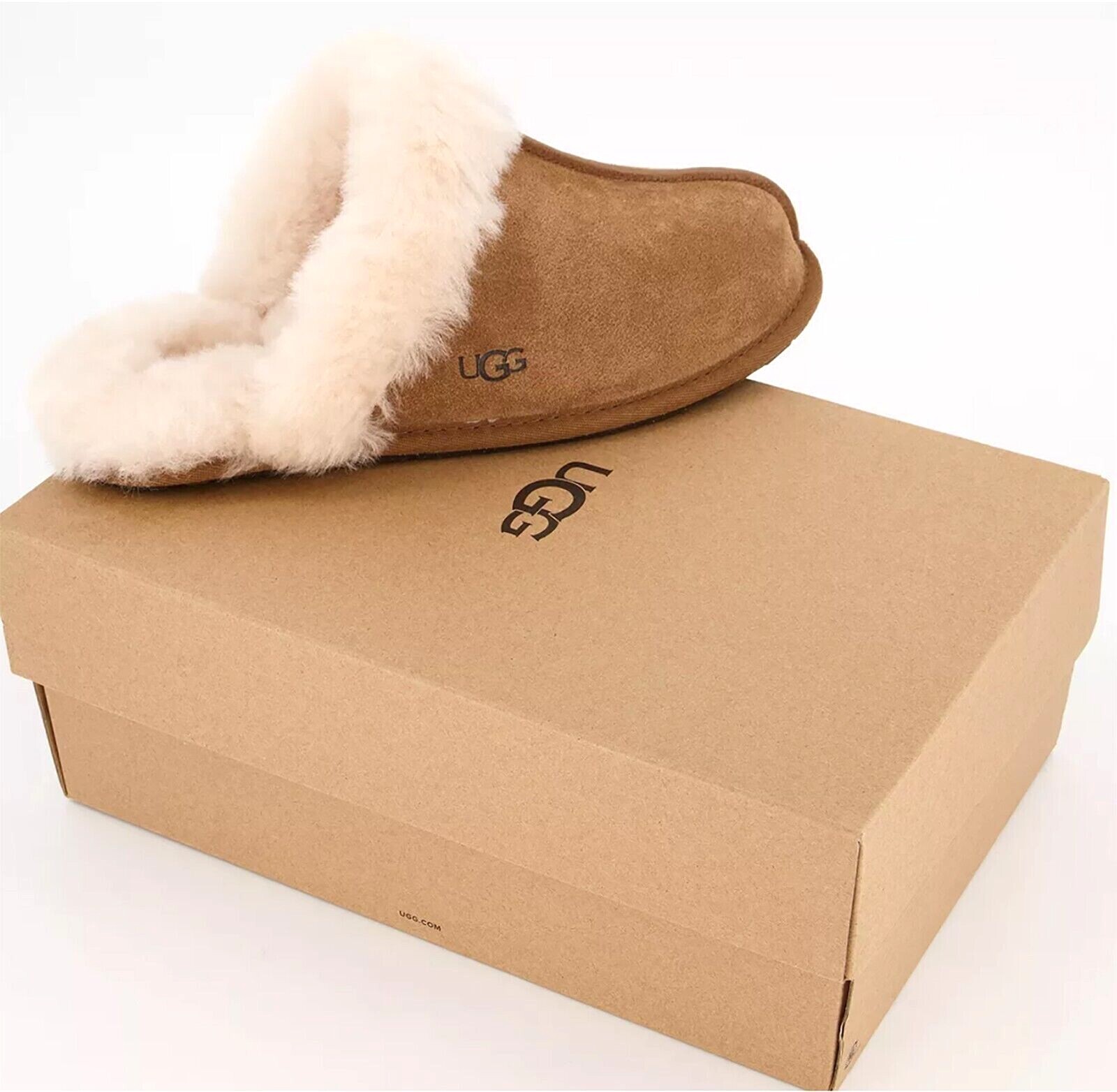 New Women’s 100% UGG Brand Chestnut Brown Scuffette II Slippers Shoes 1106872