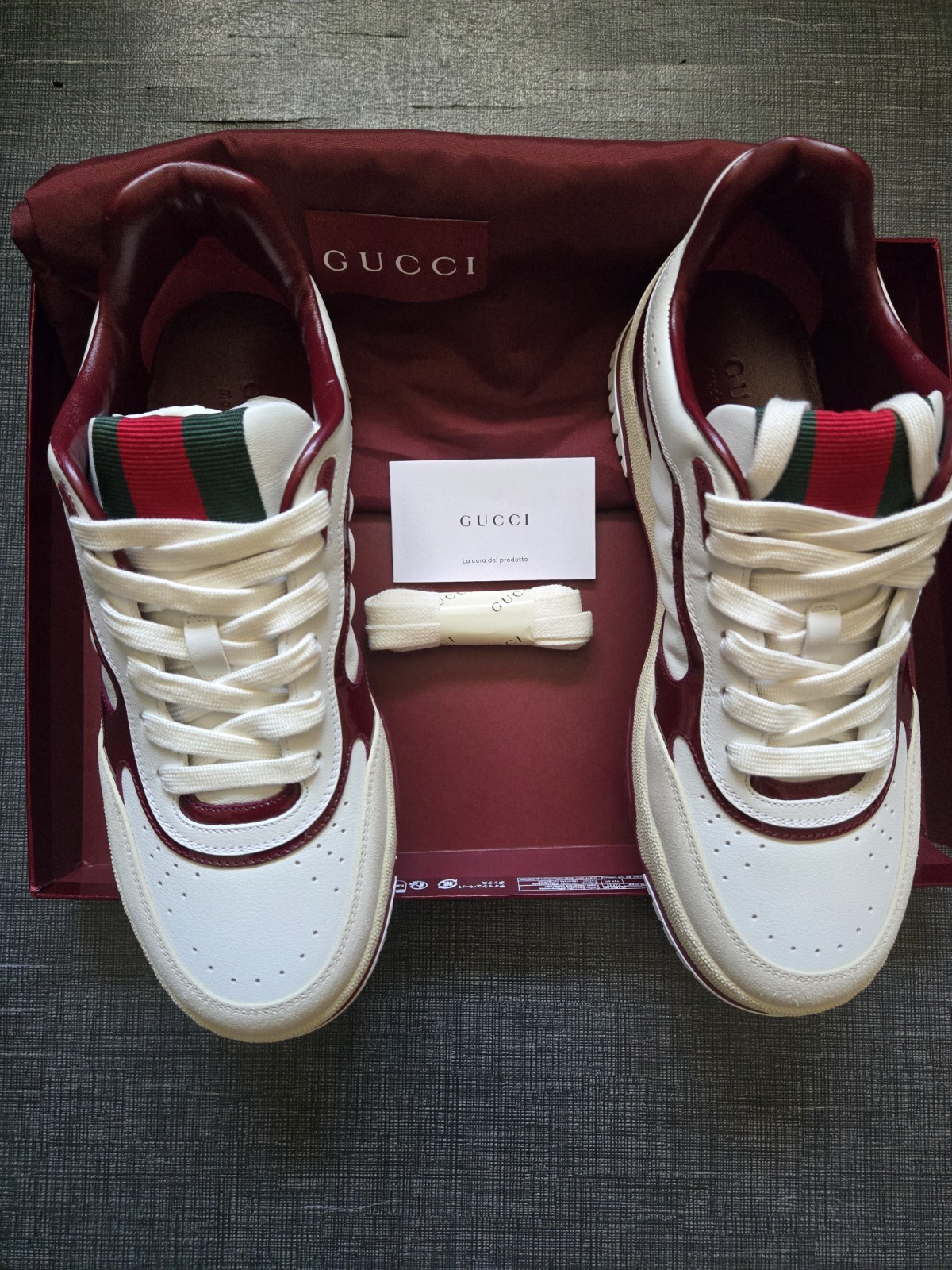Gucci Re-Web Sneaker White Rosso Ancora G size 8 US 9
