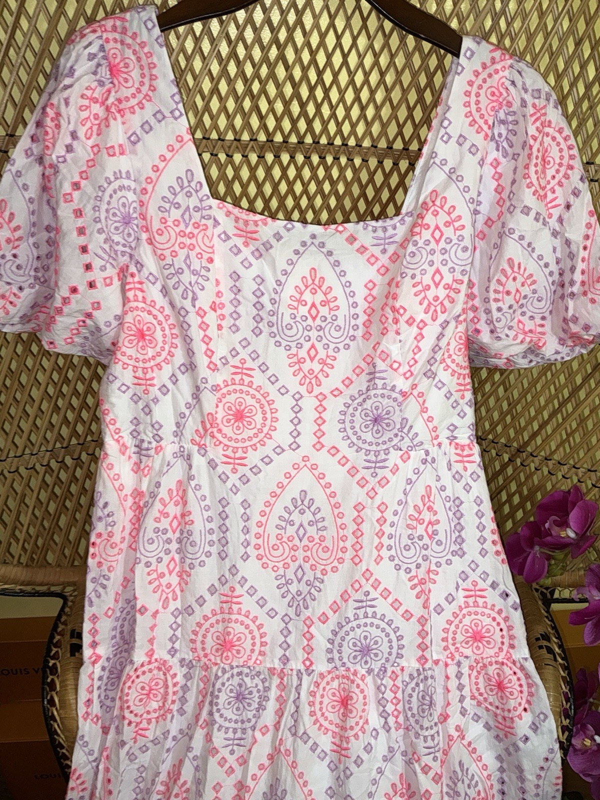 Lilly Pulitzer NWT Katalina Midi Eyelet Dress Sunset Dreamer Eyelet $348 Size 14