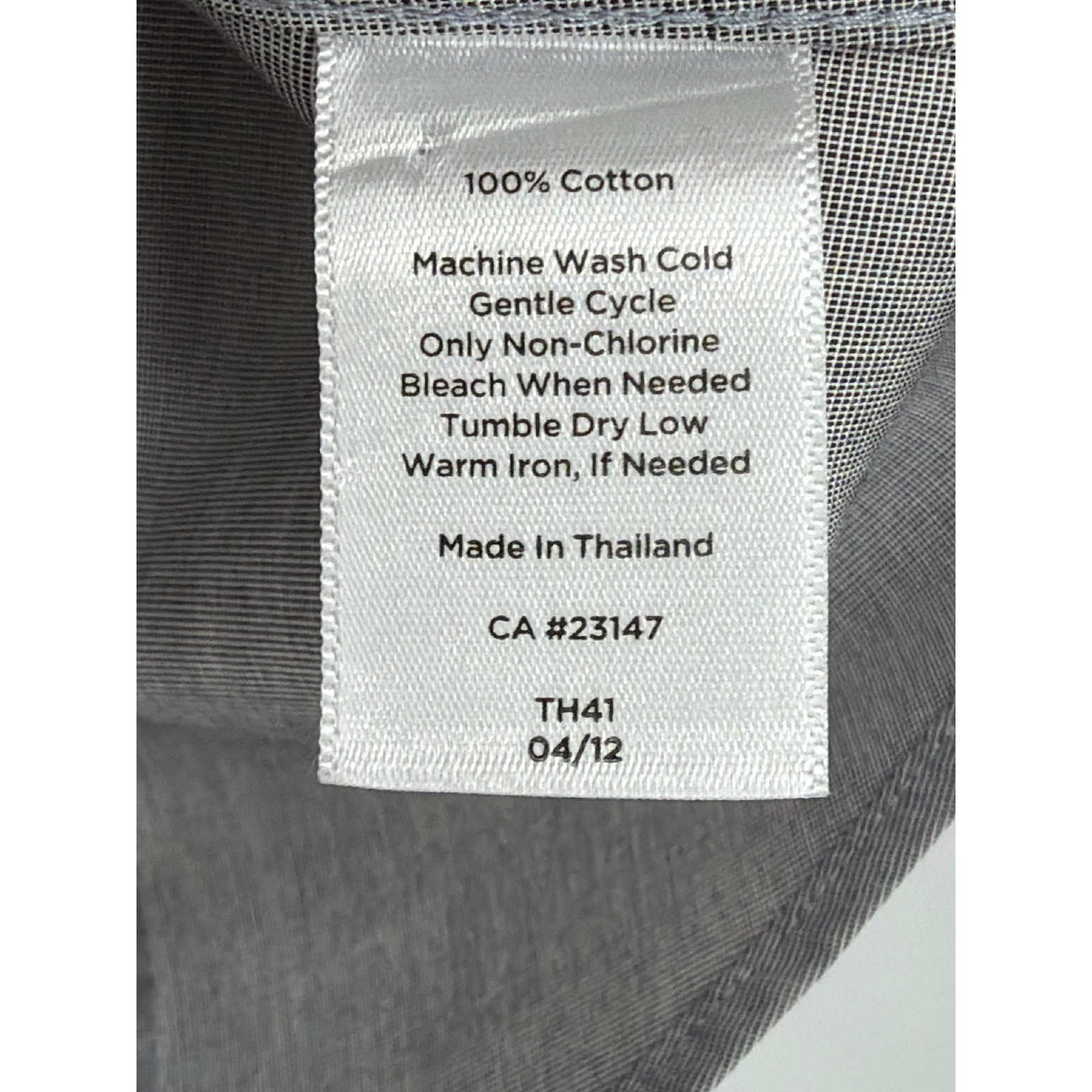 Talbots Petites Grey Wrinkle Resistant Cotton Button Down Shirt Blouse 6P
