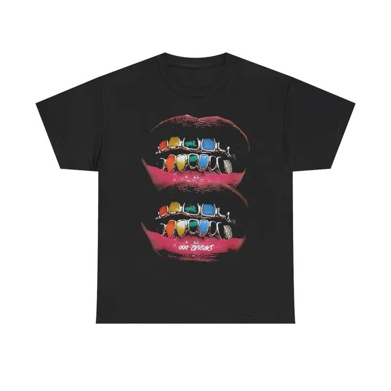 Vintage Y2K Hip Hop Grillz Graphic T-Shirt Retro Rap Streetwear Tee