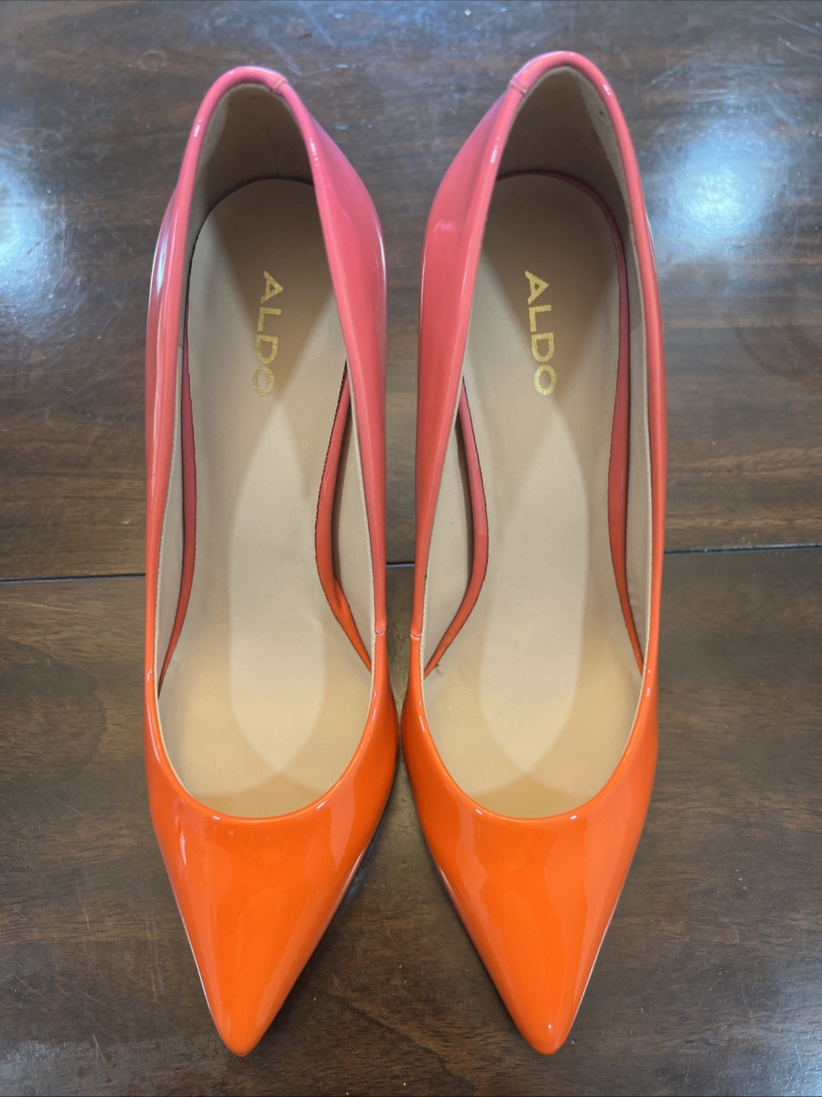 ALDO Pump Woman’s Orange / Pink High Heel Shoe Size US 9 EUC