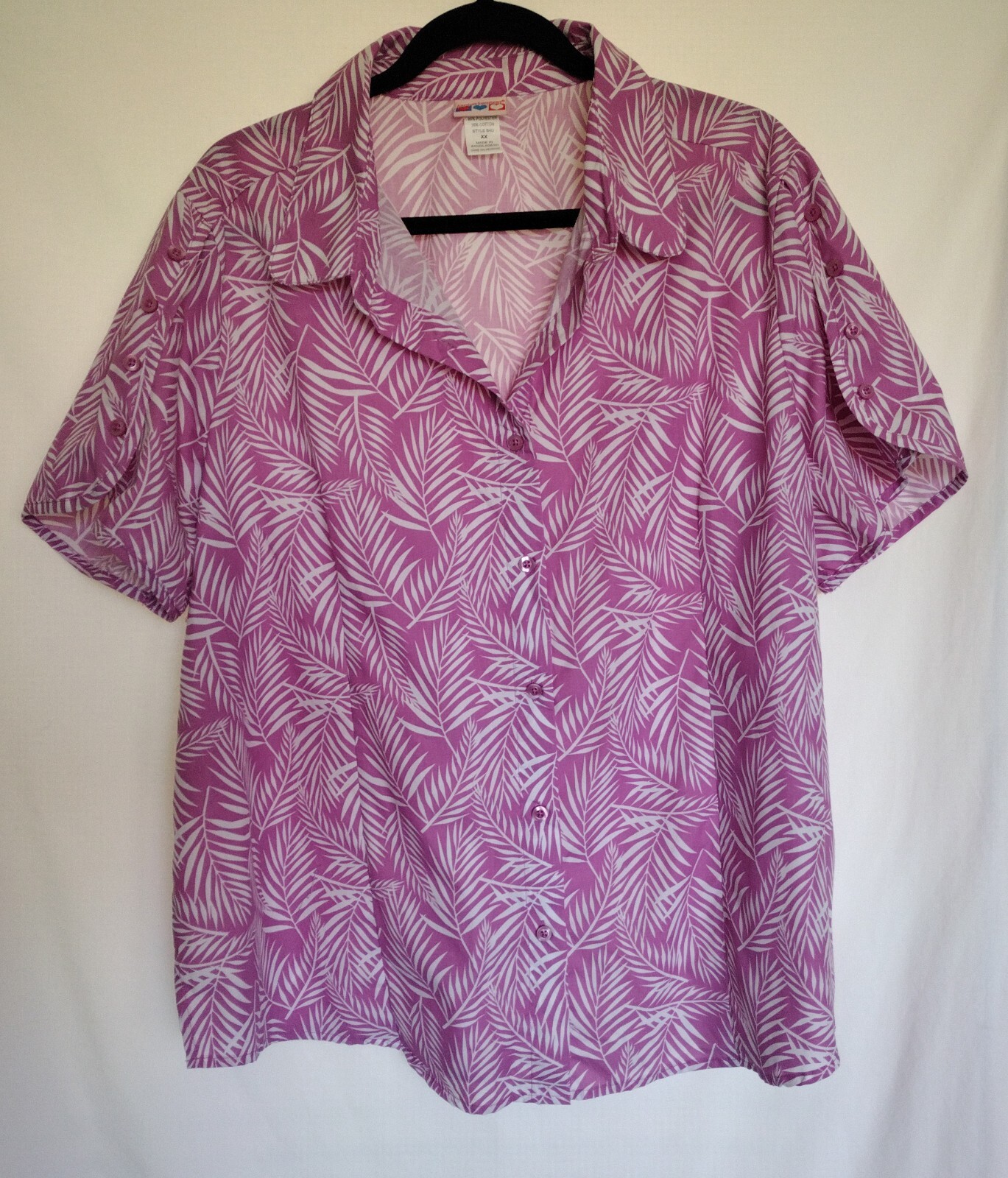 American Sweetheart Button Front Tunic Size XX Short Sleeve Style B4D Buttons