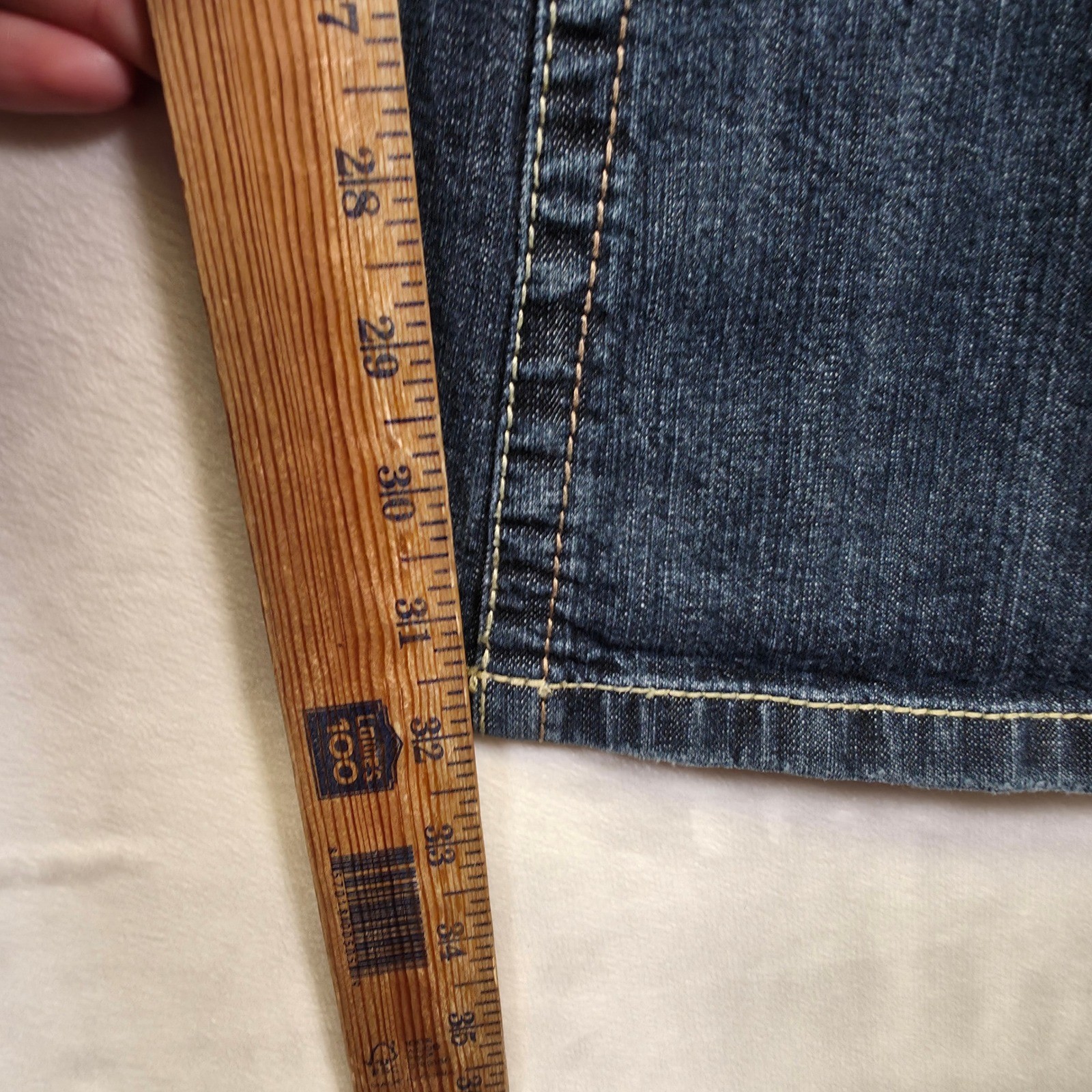 Amethyst Jeans Womens 16 Distressed Y2K Low Rise Flared Denim Bootcut