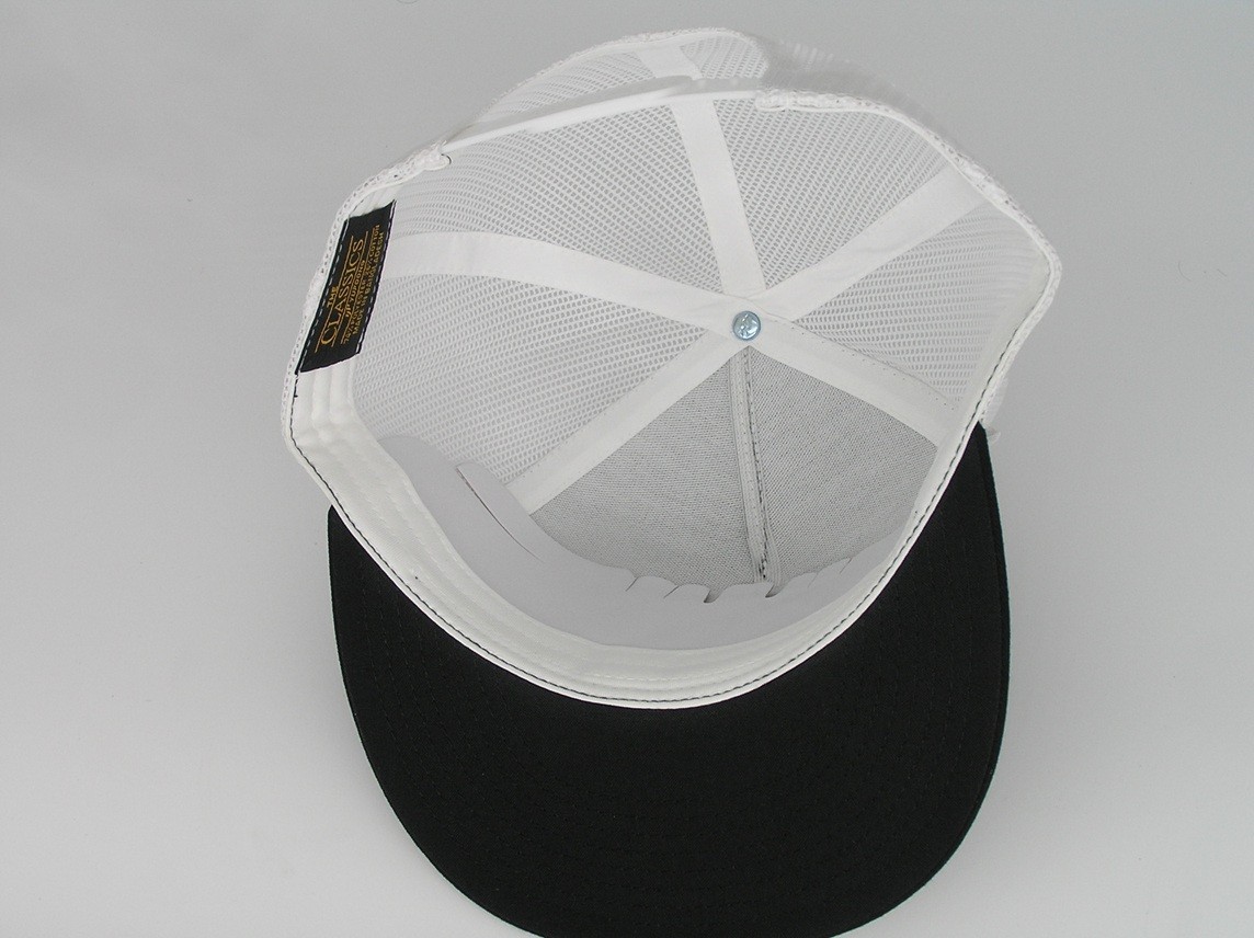 Black Label Skateboards Patch on Yupoong Classic 6006 Snapback Black/White Hat