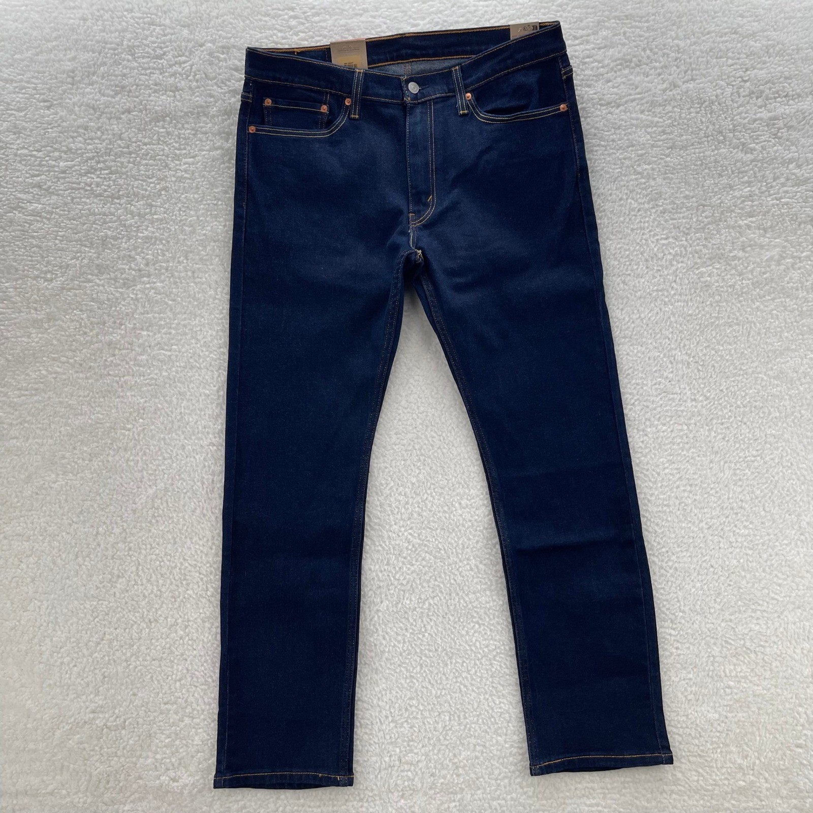 Levis 513 Jeans Mens 34×32 Blue Slim Straight Dark Wash Denim Preppy Grunge NEW
