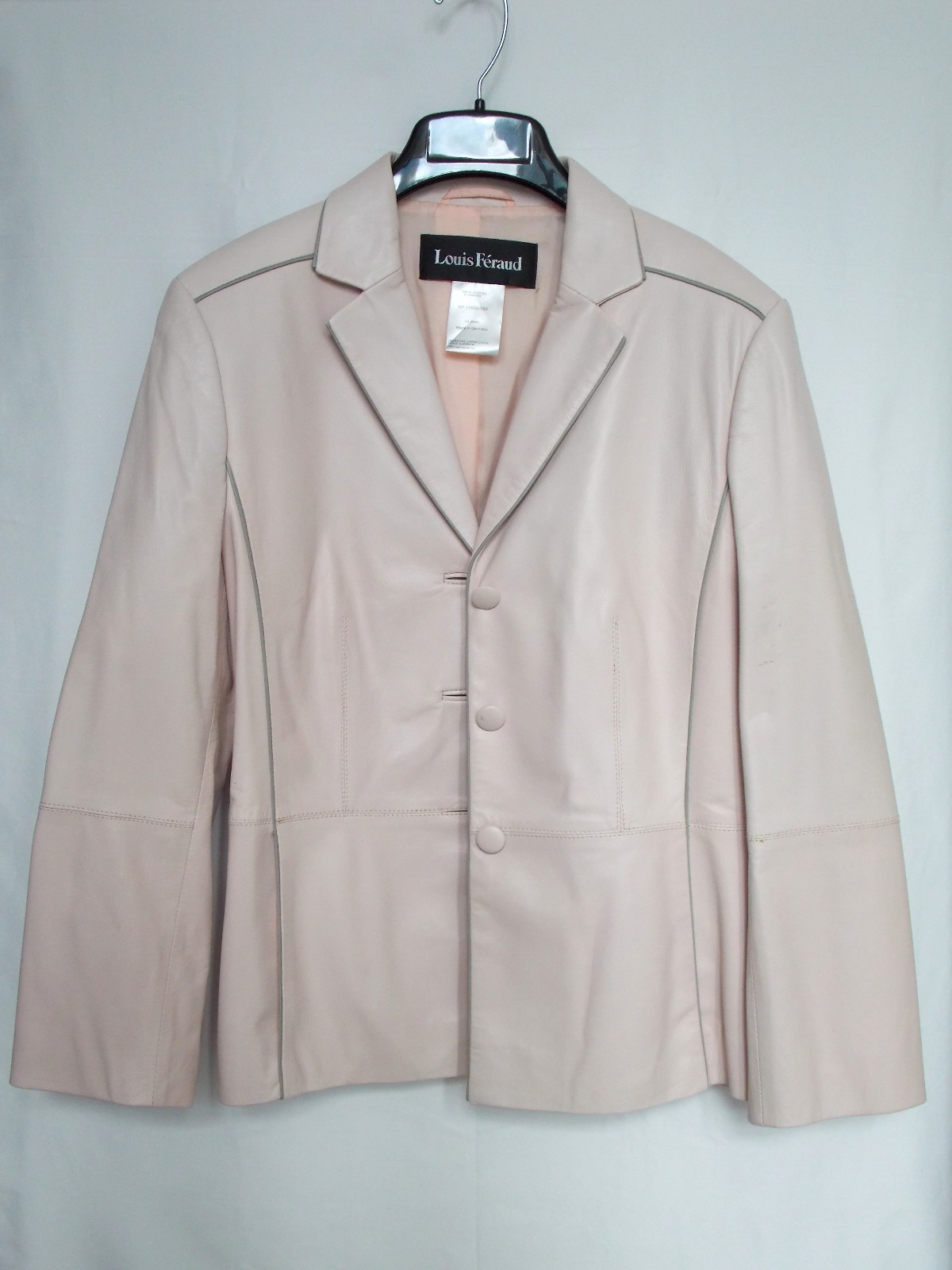 Louis Feraud Women’s Pink Leather Button Jacket Size 10