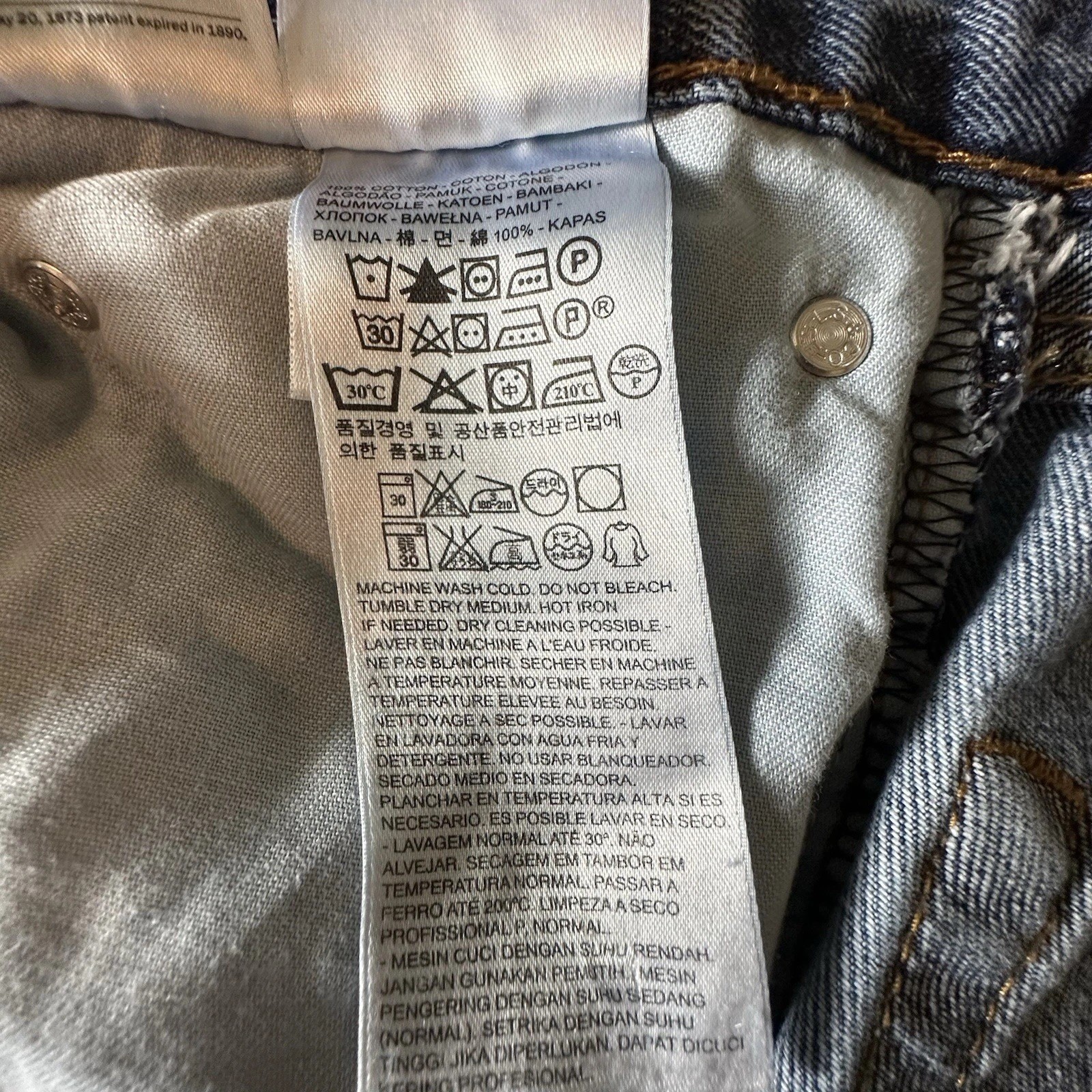 Levi’s 505 Regular Fit Jeans Men’s 38×30 Blue Straight Leg Denim Classic