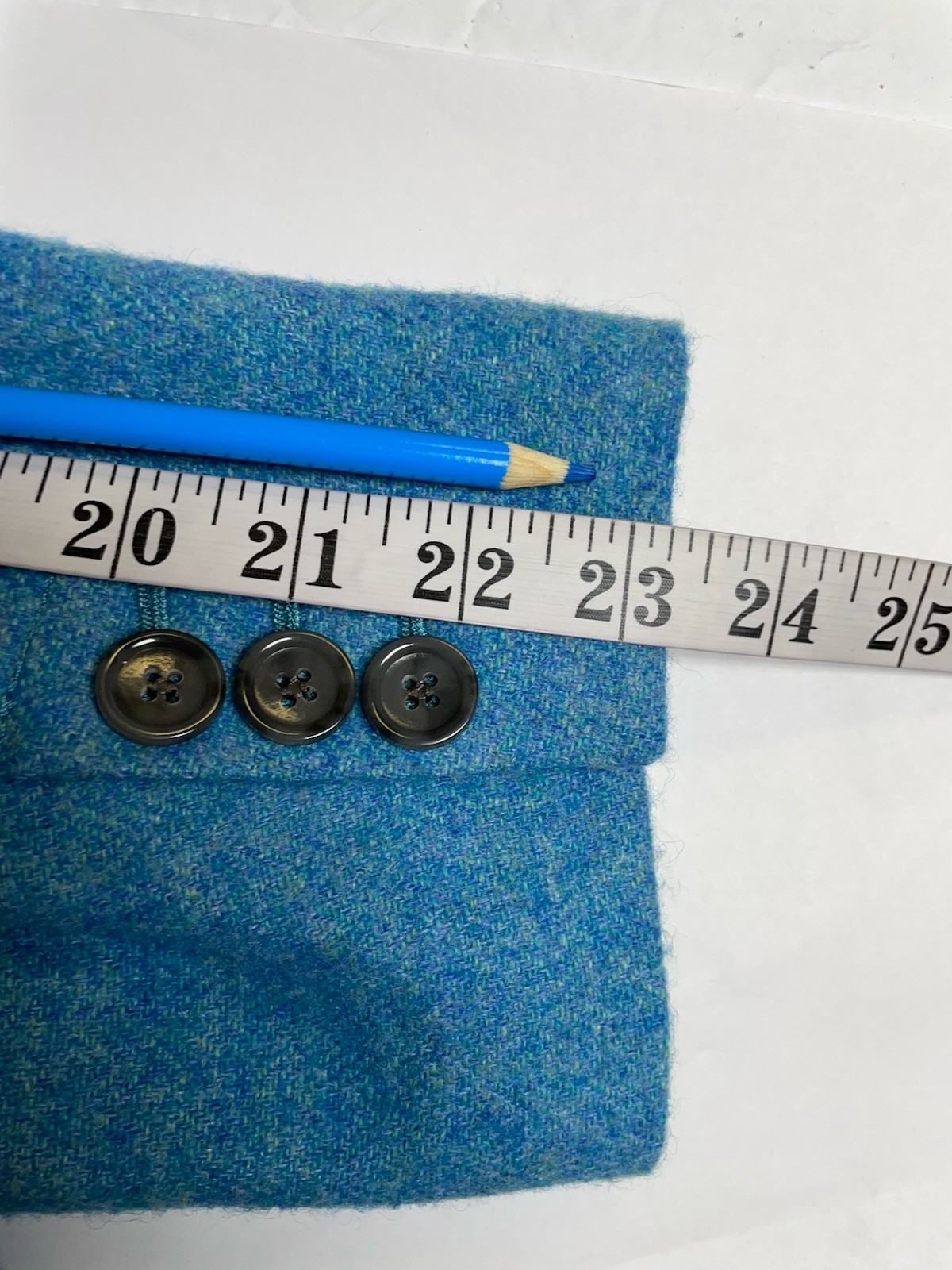 Talbots Turquoise Blazer Size 16P Fits 12P Petite Jacket Wool Blend Pockets Blue