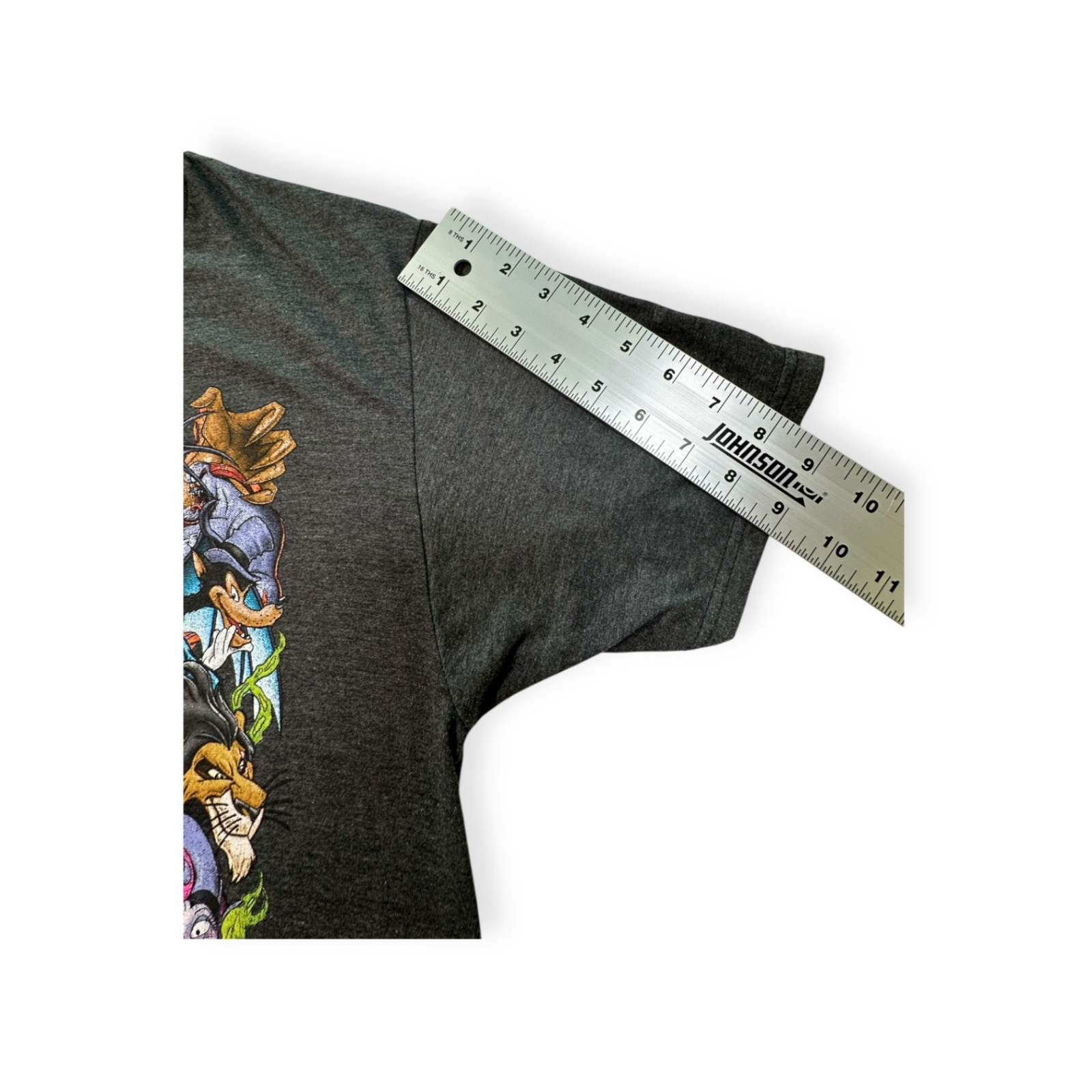 Disney Dark Grey Crew Neck Short Sleeve Cotton Men All Seasons T-Shirt L