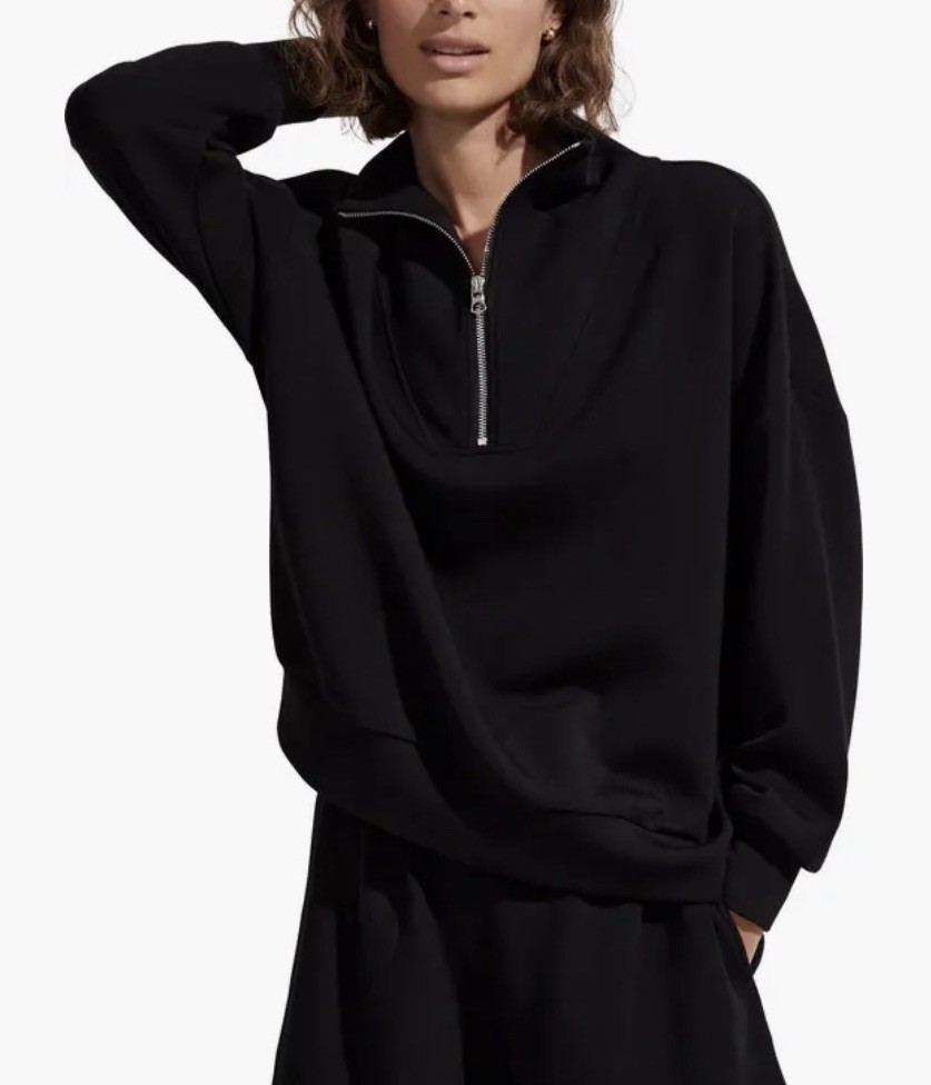 NWT Varley Hawley Half-Zip Sweater Pullover Women’s Size S Color – Black