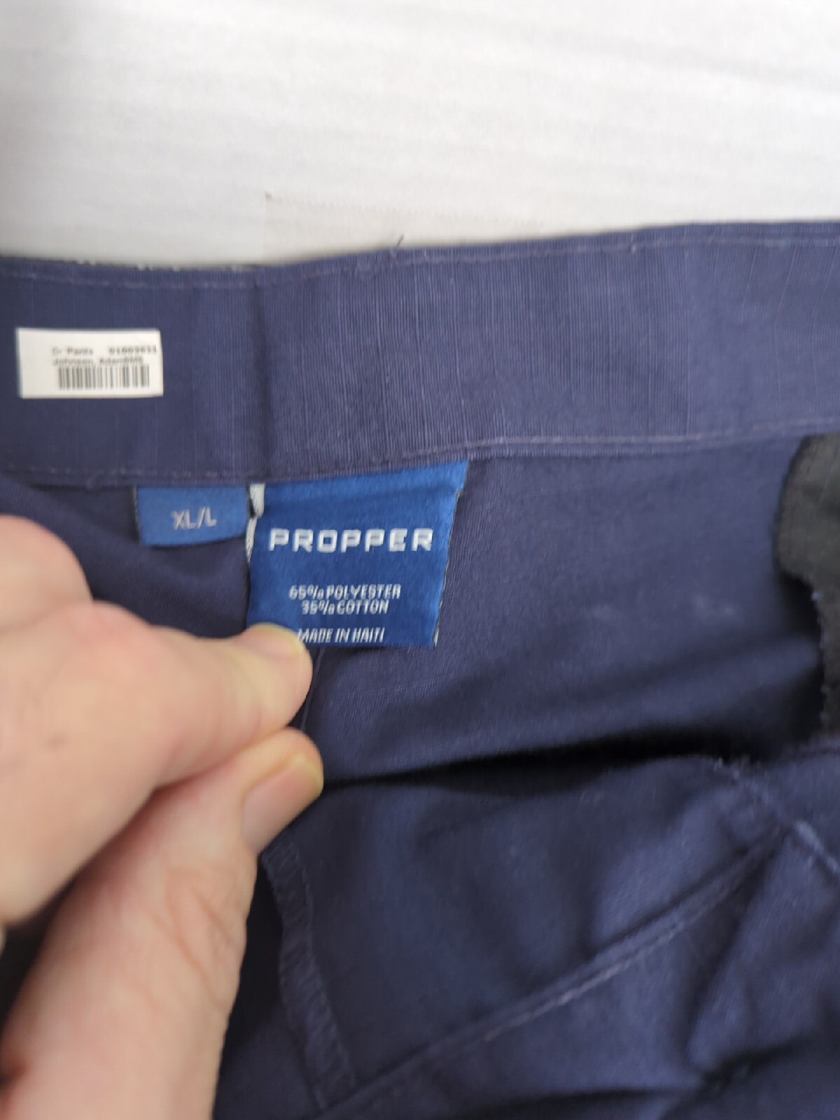 MENS PROPPER FLY POLY COTTON BATTLE RIP PANTS LAPD NAVY L/XL Adjustable Waist