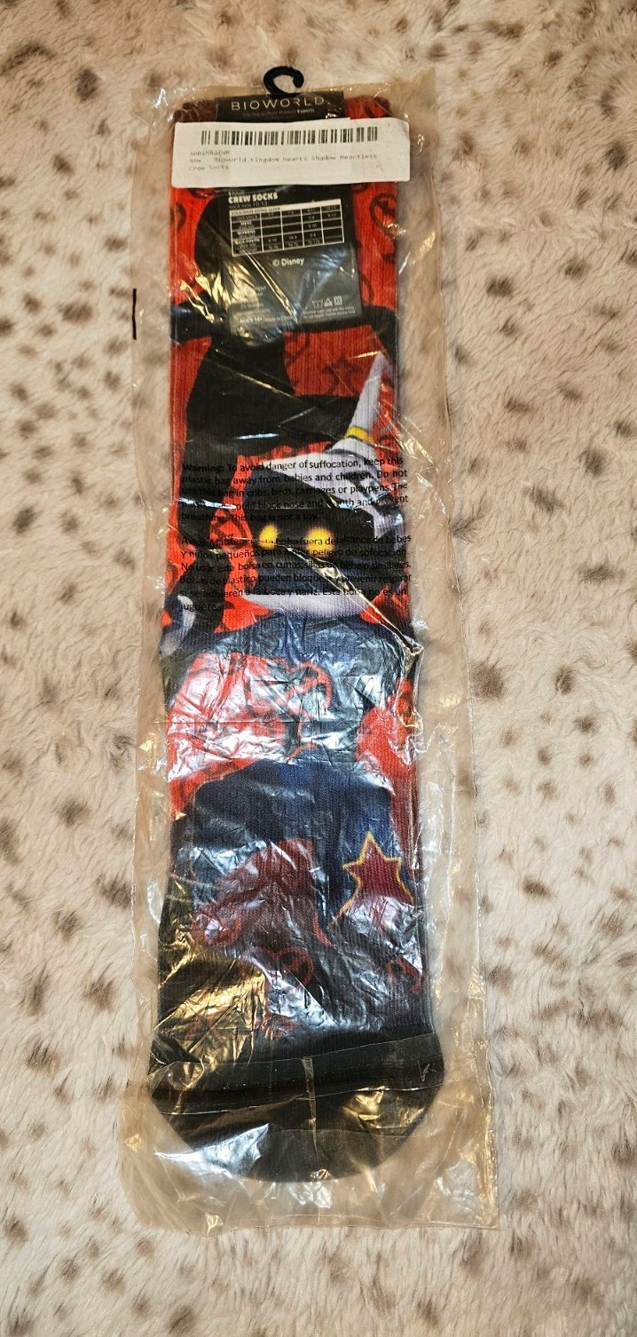 Kingdom Hearts “SHADOW HEARTLESS” Sublimated Crew Socks For Men 10 – 13