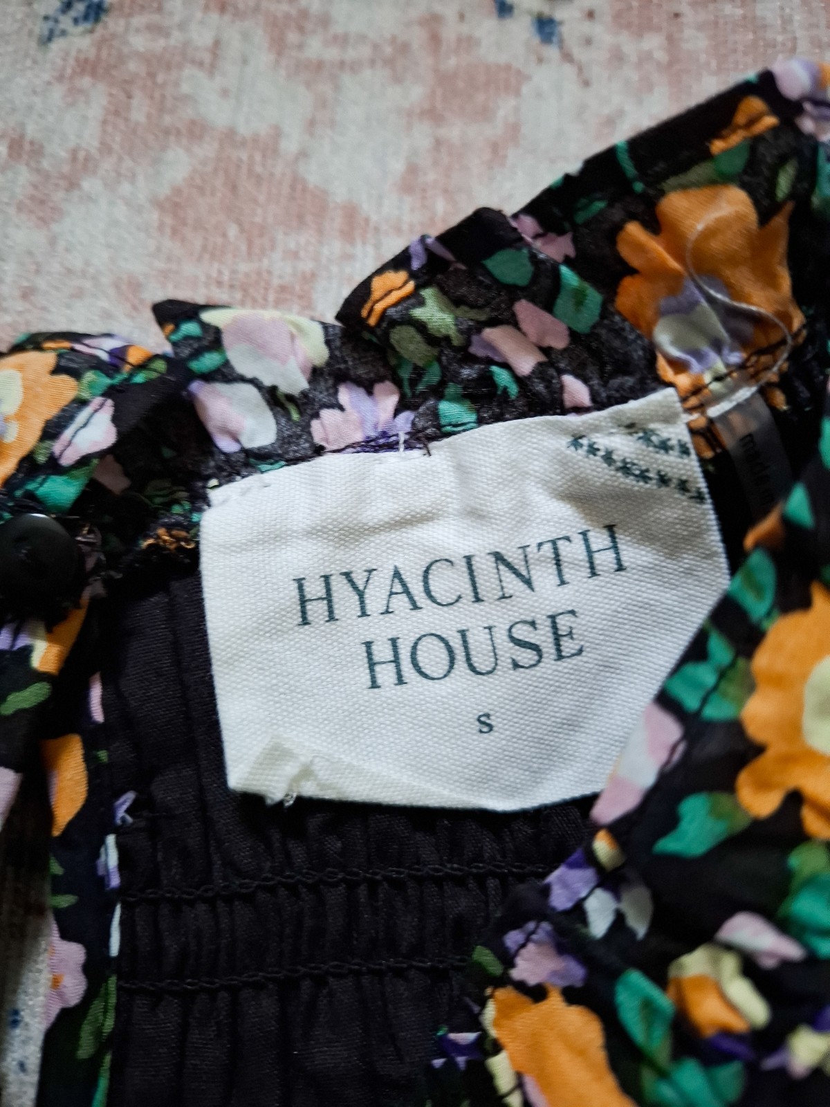 NWT Hyacinth House Small Samantha Floral Dress with Smocked Bodice Puff Sleeve