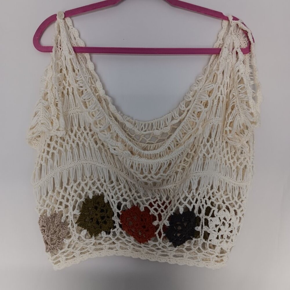 Crocheted Women’s Crop Top Fits S/M/L cottagecore boho